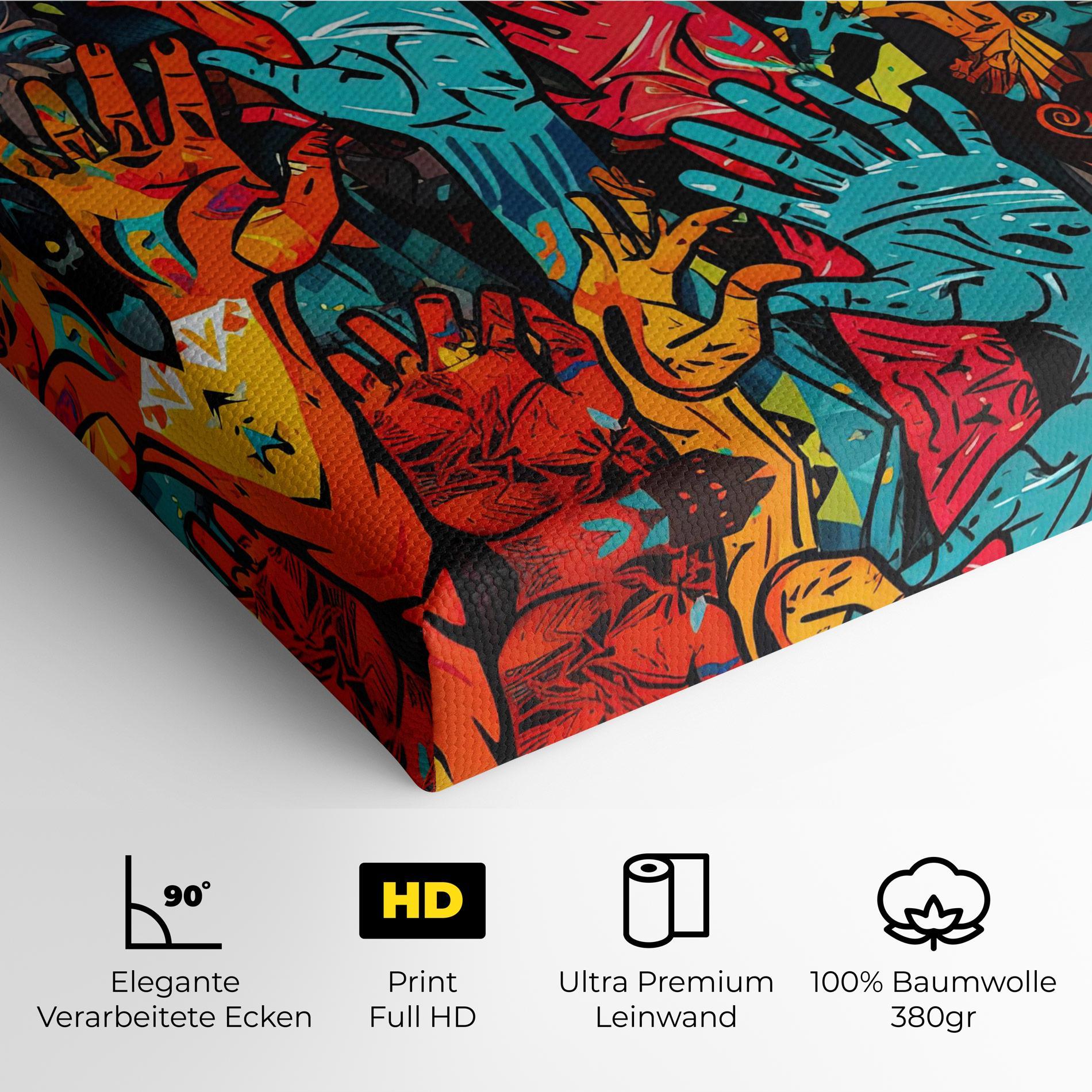 Leinwandbild Colorful Hands mockup 4