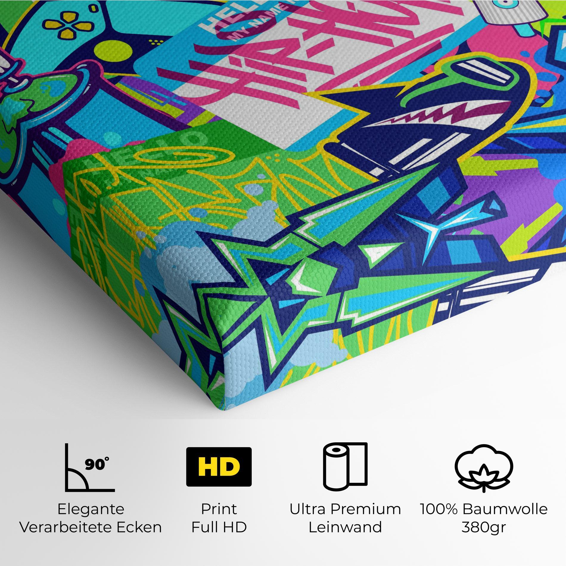 Leinwandbild Colorful Hip Hop mockup 4
