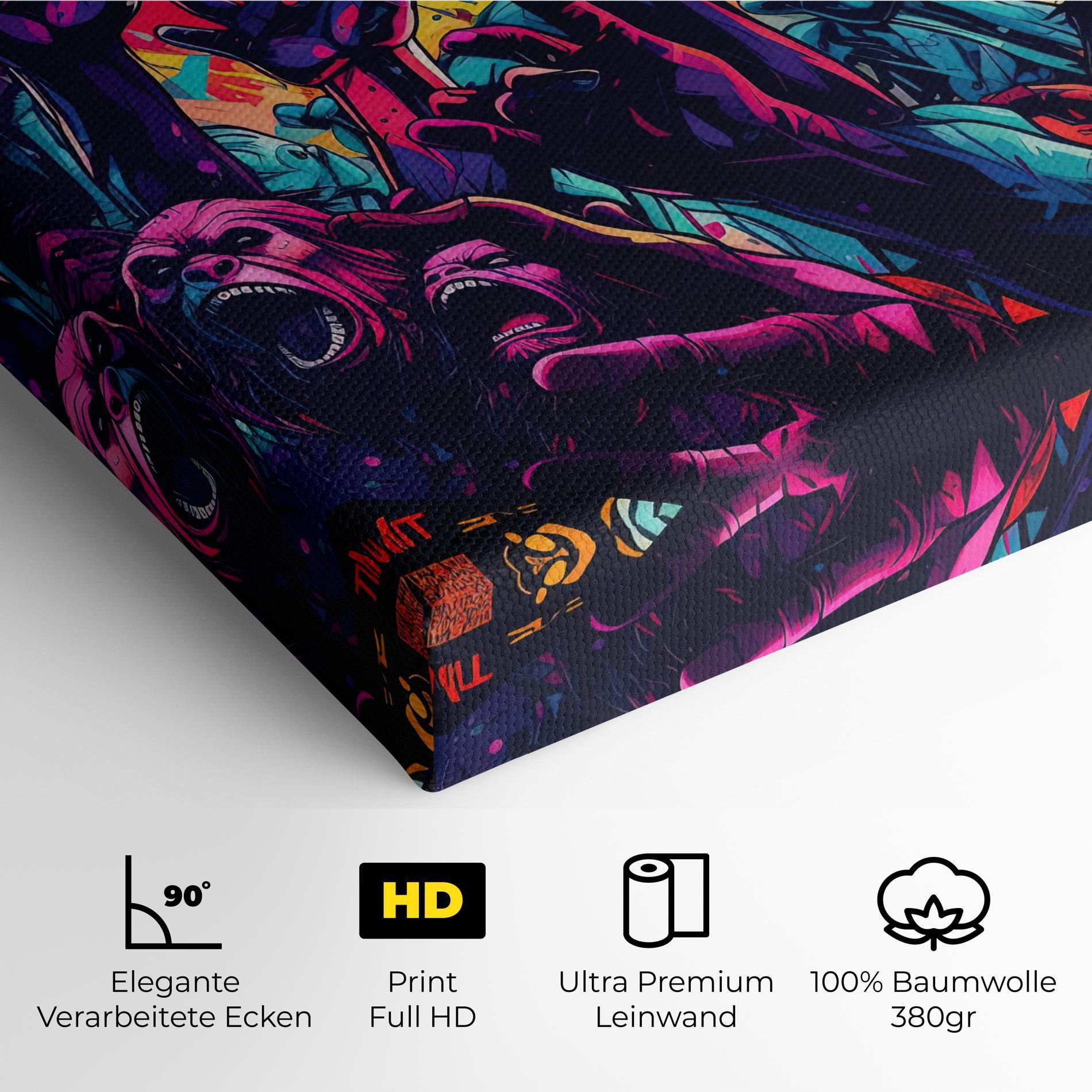 Leinwandbild Graffiti Animals mockup 4