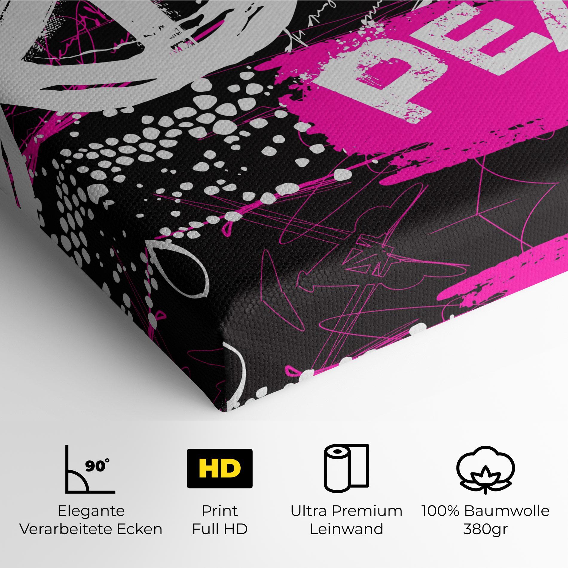 Leinwandbild Graffiti Pink Peace mockup 4