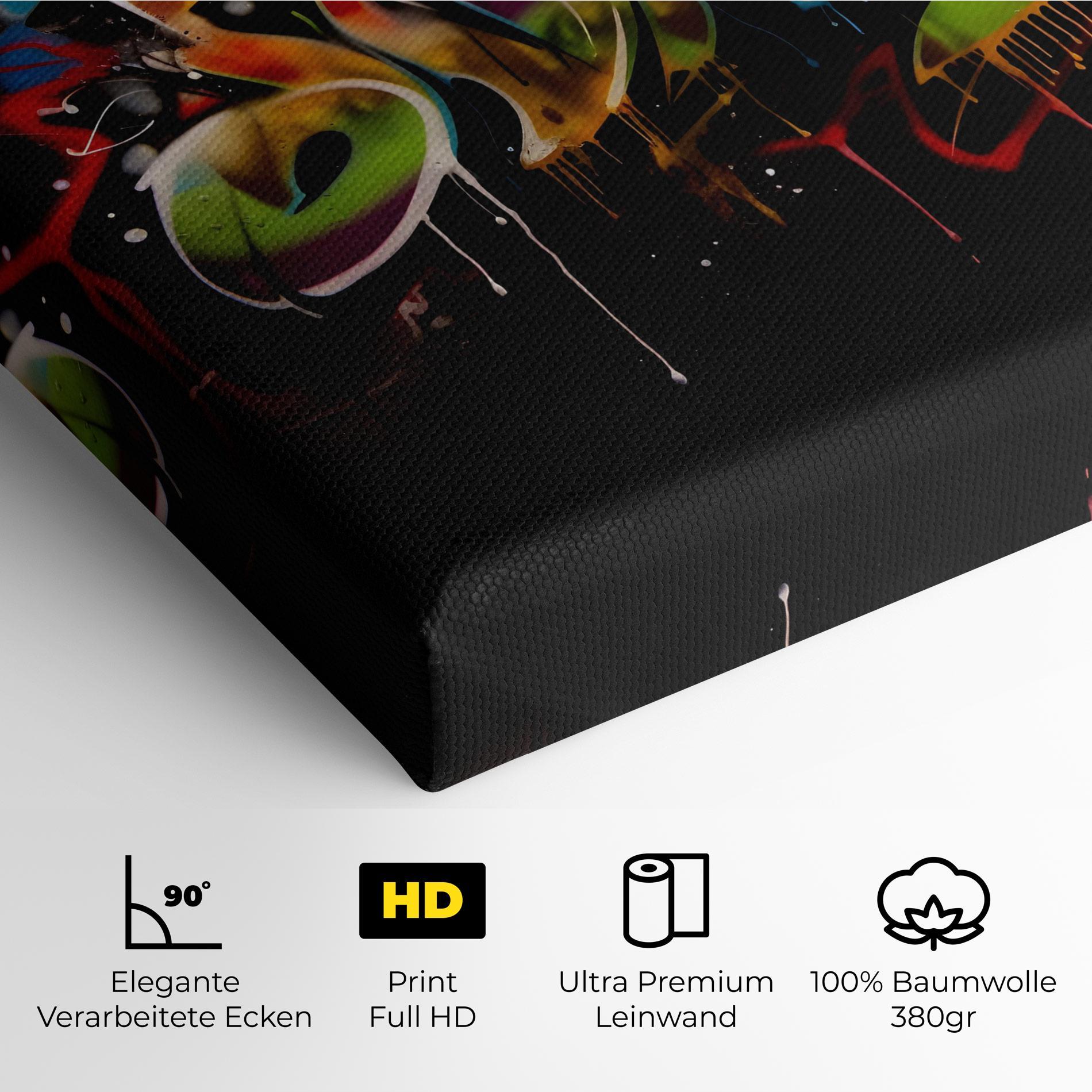 Leinwandbild Graffiti Style Wall mockup 4