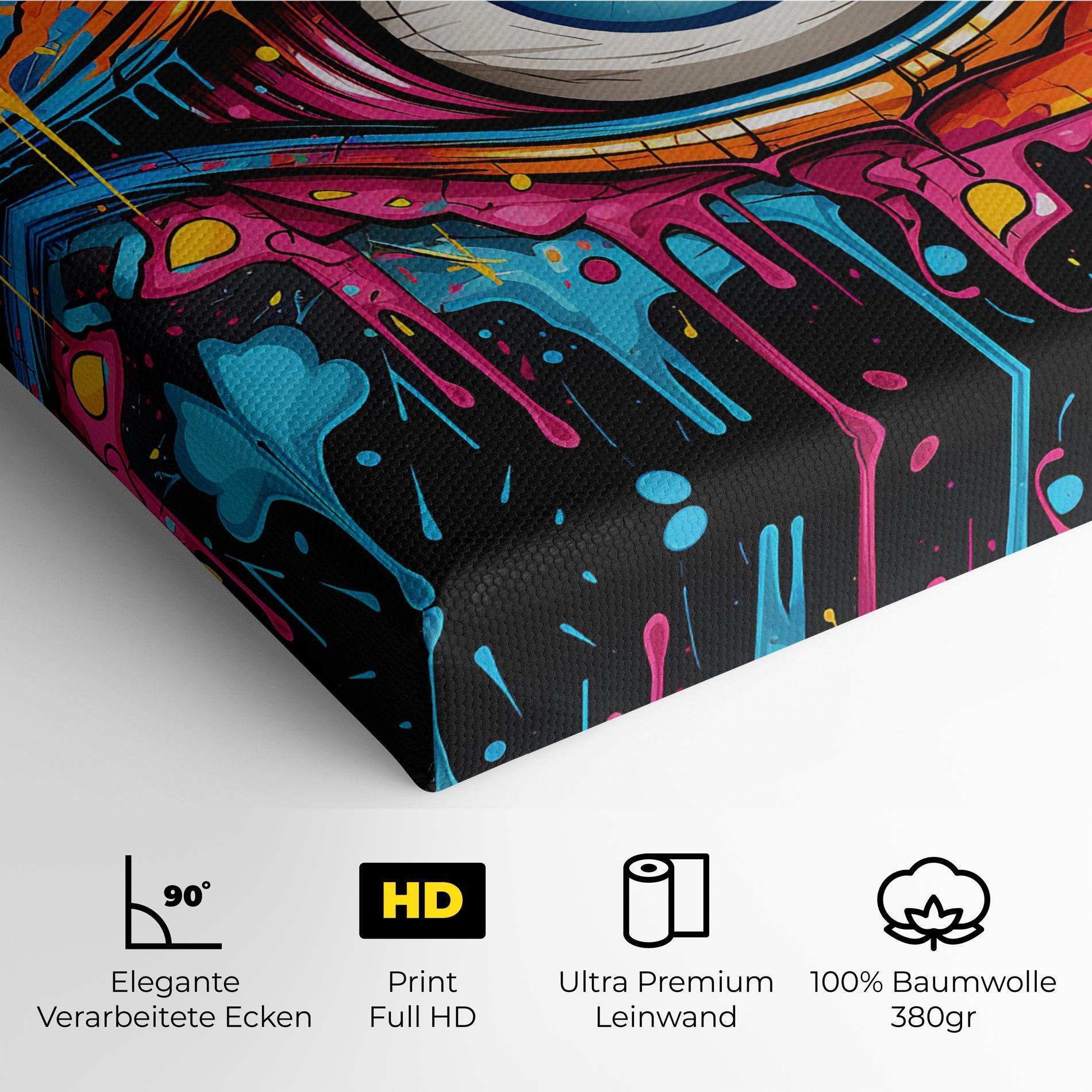 Leinwandbild Graffitistyle Eye mockup 4