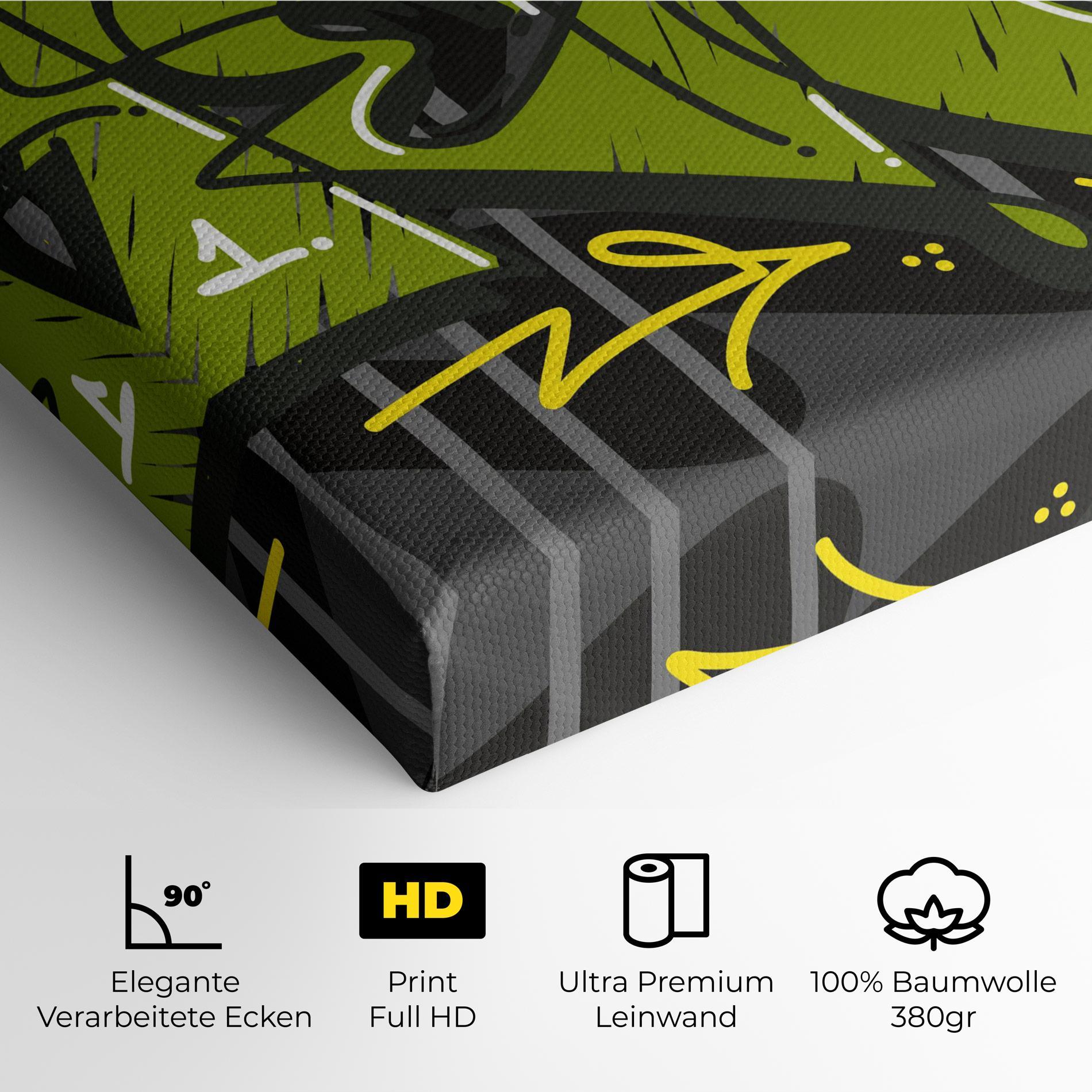 Leinwandbild Green Grey Graffti mockup 4