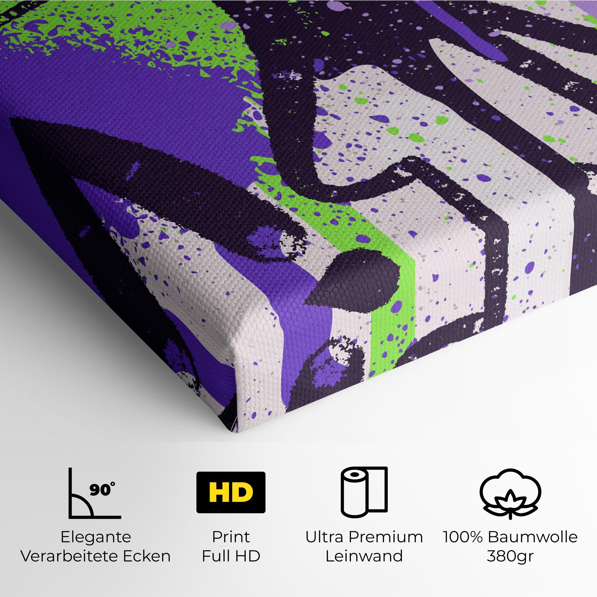 Leinwandbild Green Purple Graffiti mockup 4