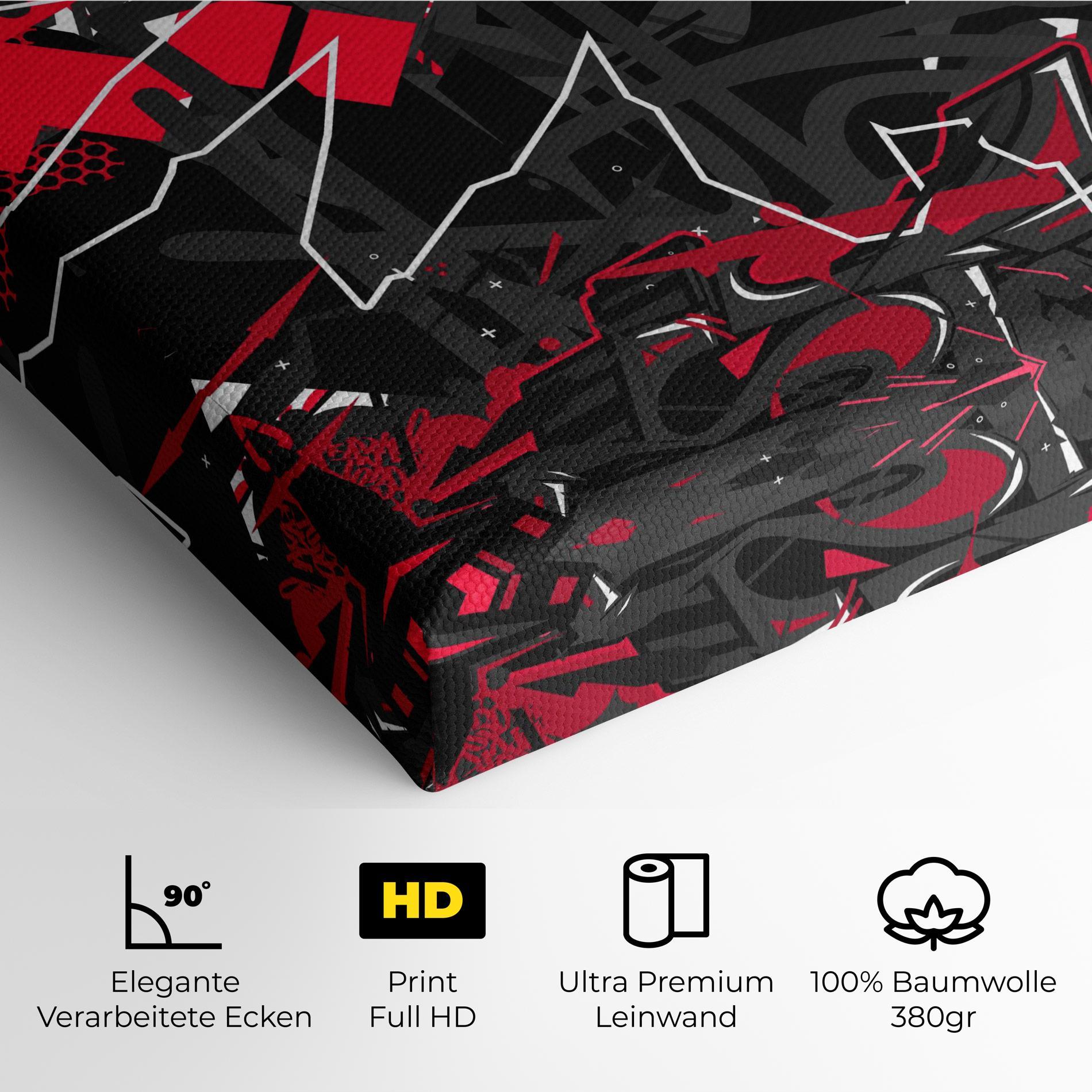 Leinwandbild Grey Red Graffiti mockup 4