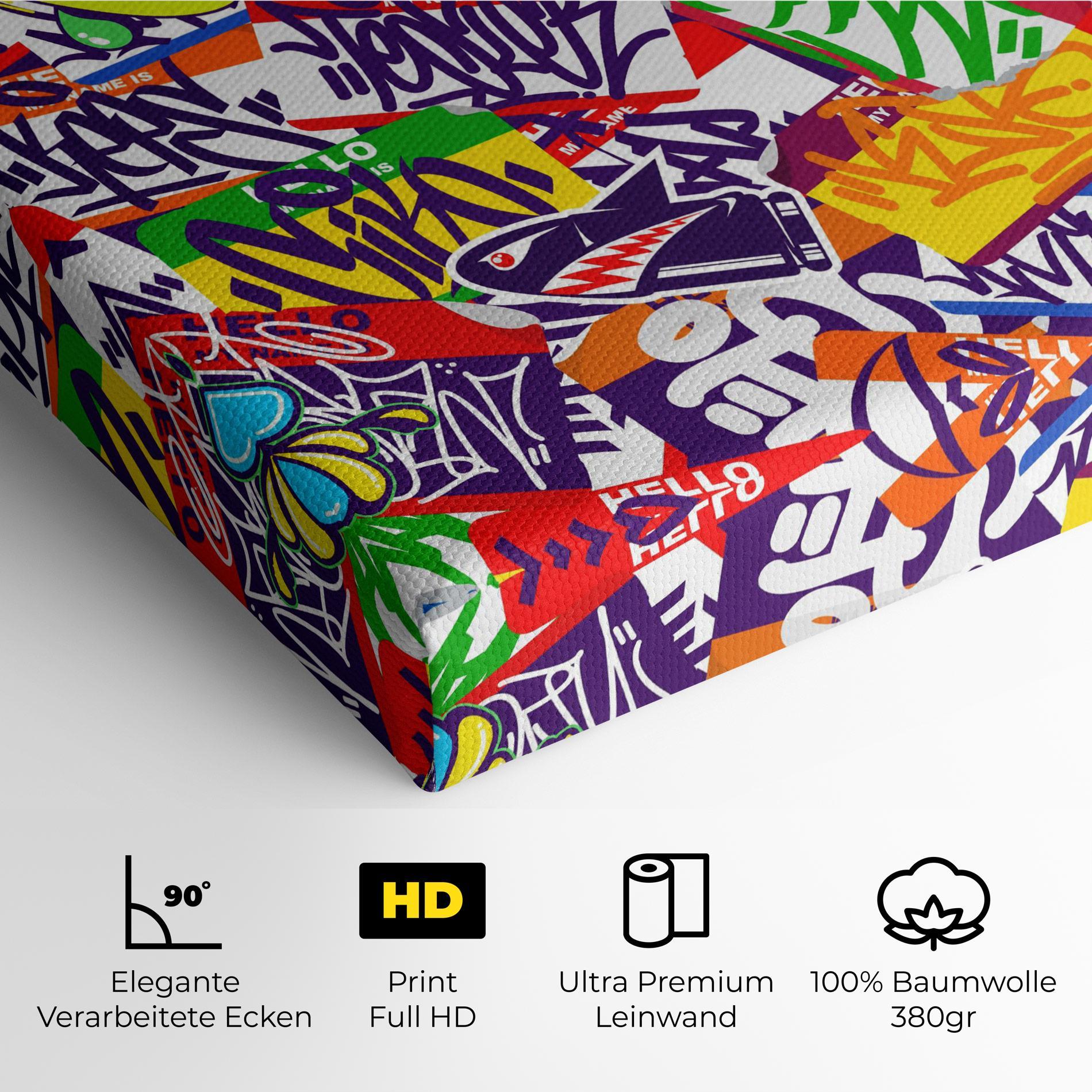 Leinwandbild Hello Graffiti Name mockup 4