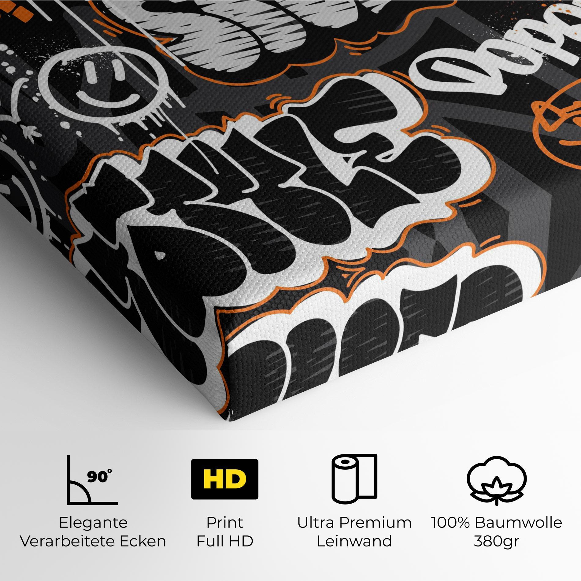 Leinwandbild Orange Black Graffiti mockup 4