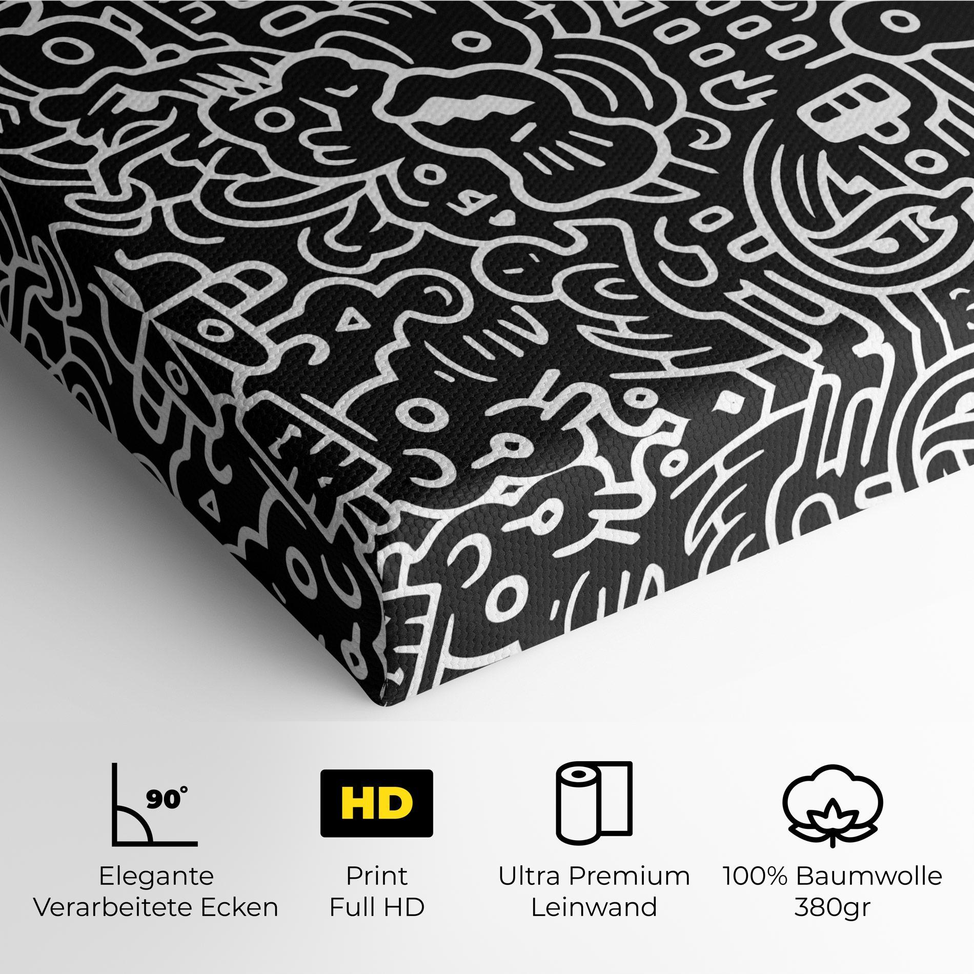Leinwandbild White Line Doodle mockup 4