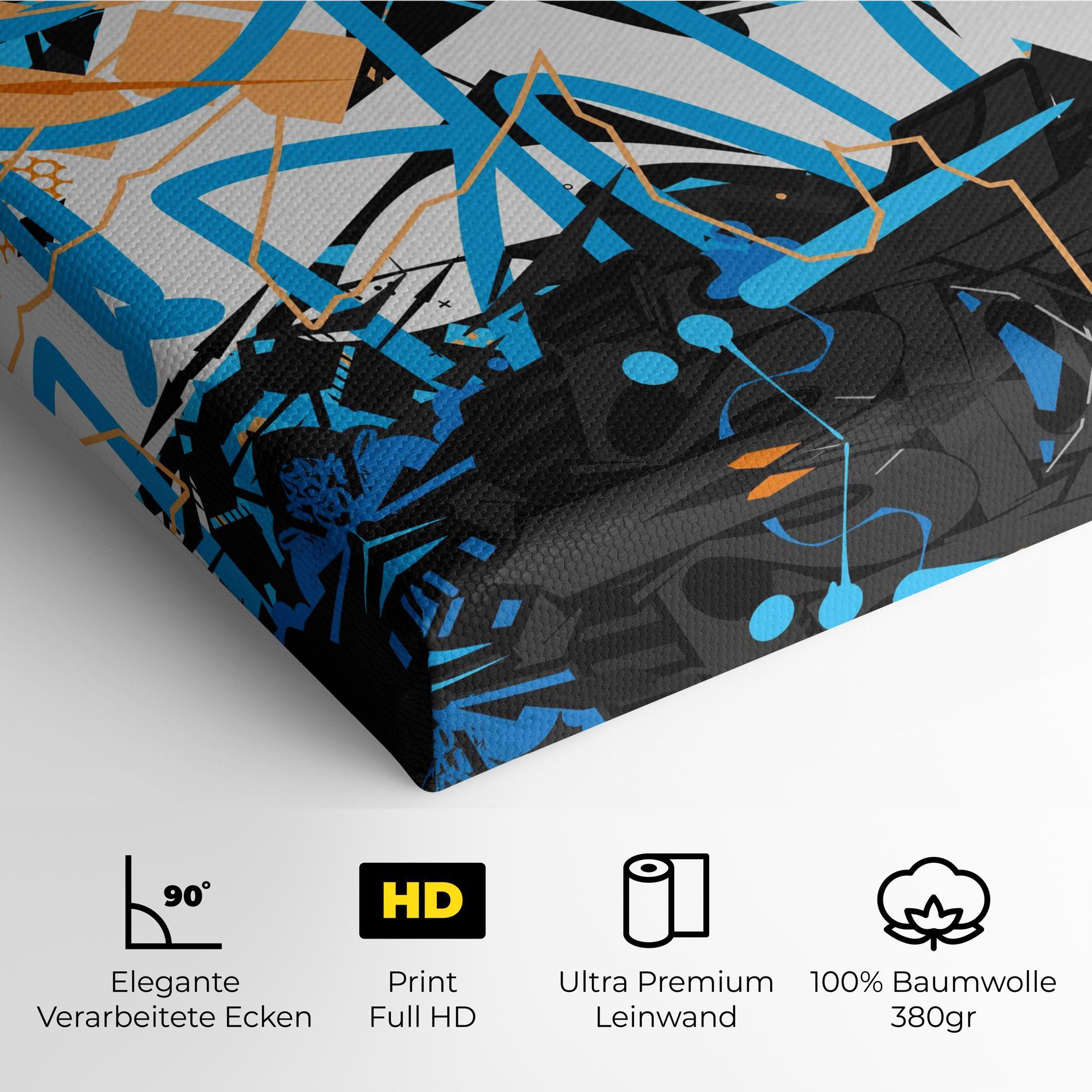 Leinwandbild White Orange Graffiti mockup 4