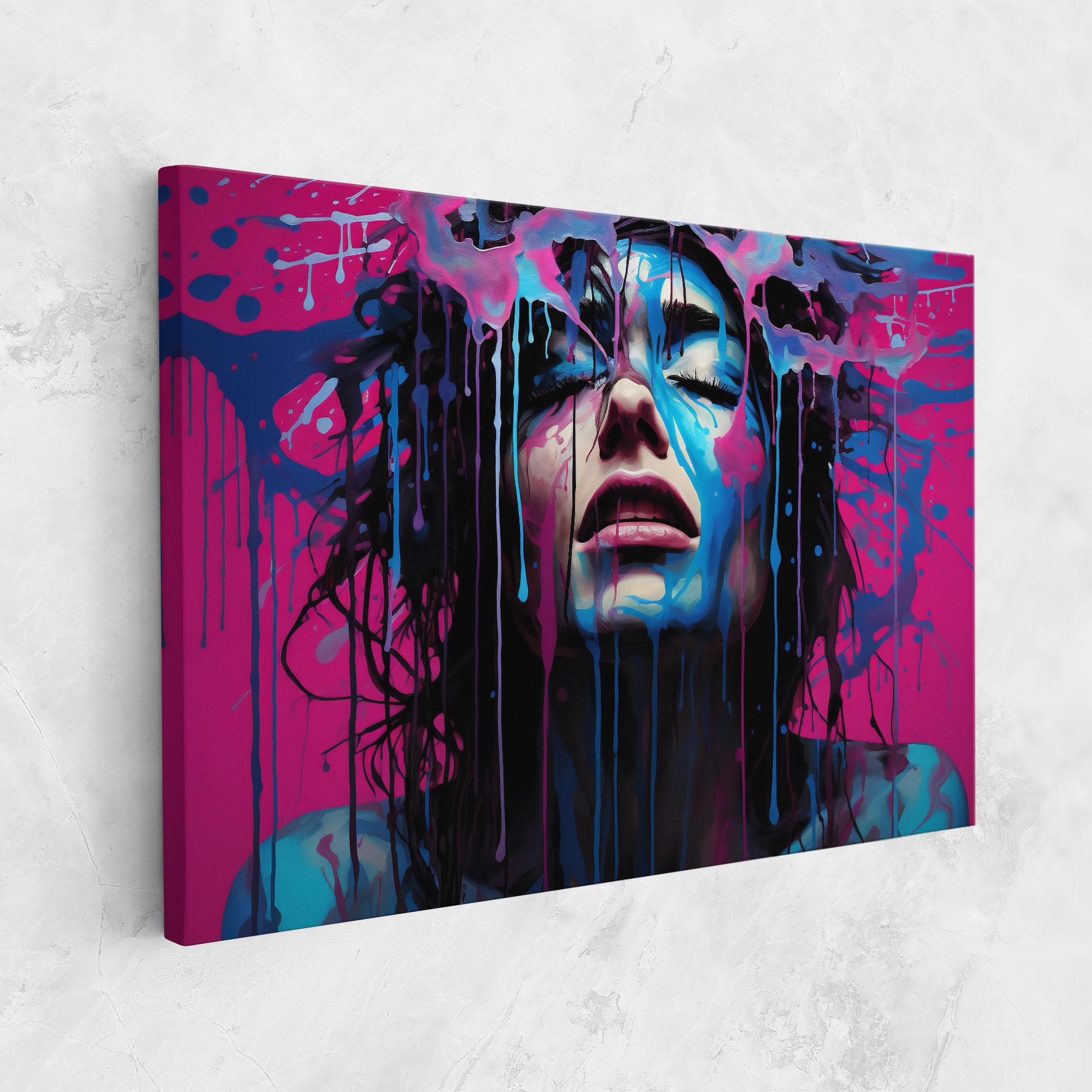 Leinwandbild Blue Pink Woman mockup 1