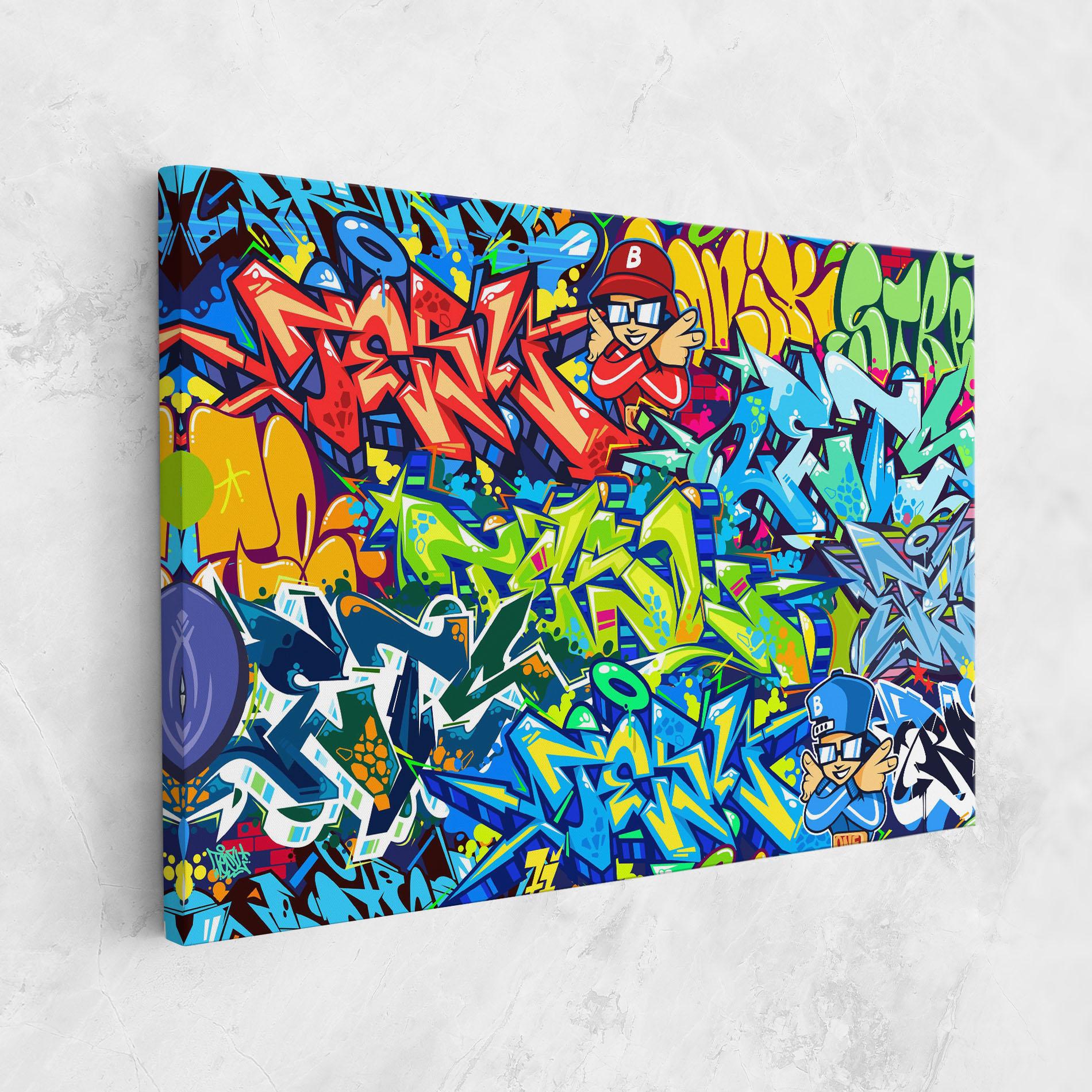 Leinwandbild Colorful Graffiti mockup 1