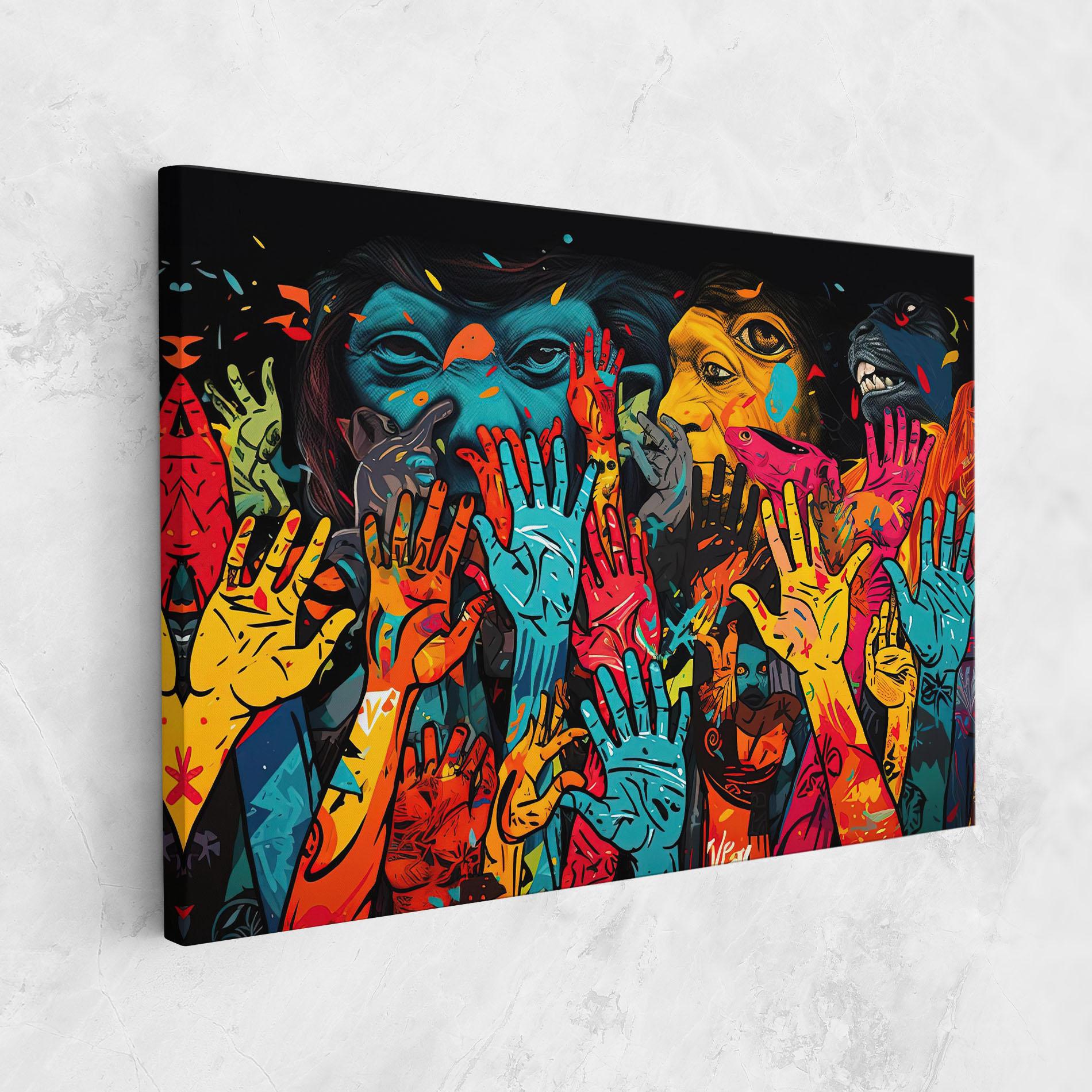 Leinwandbild Colorful Hands mockup 1