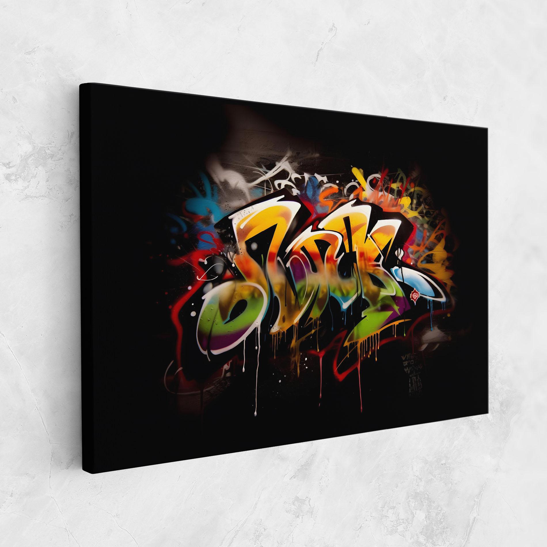 Leinwandbild Graffiti Style Wall mockup 1