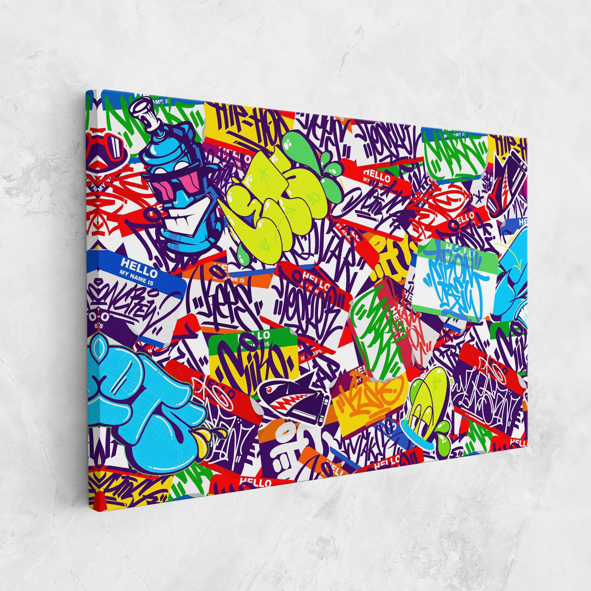 Leinwandbild Hello Graffiti Name mockup 1