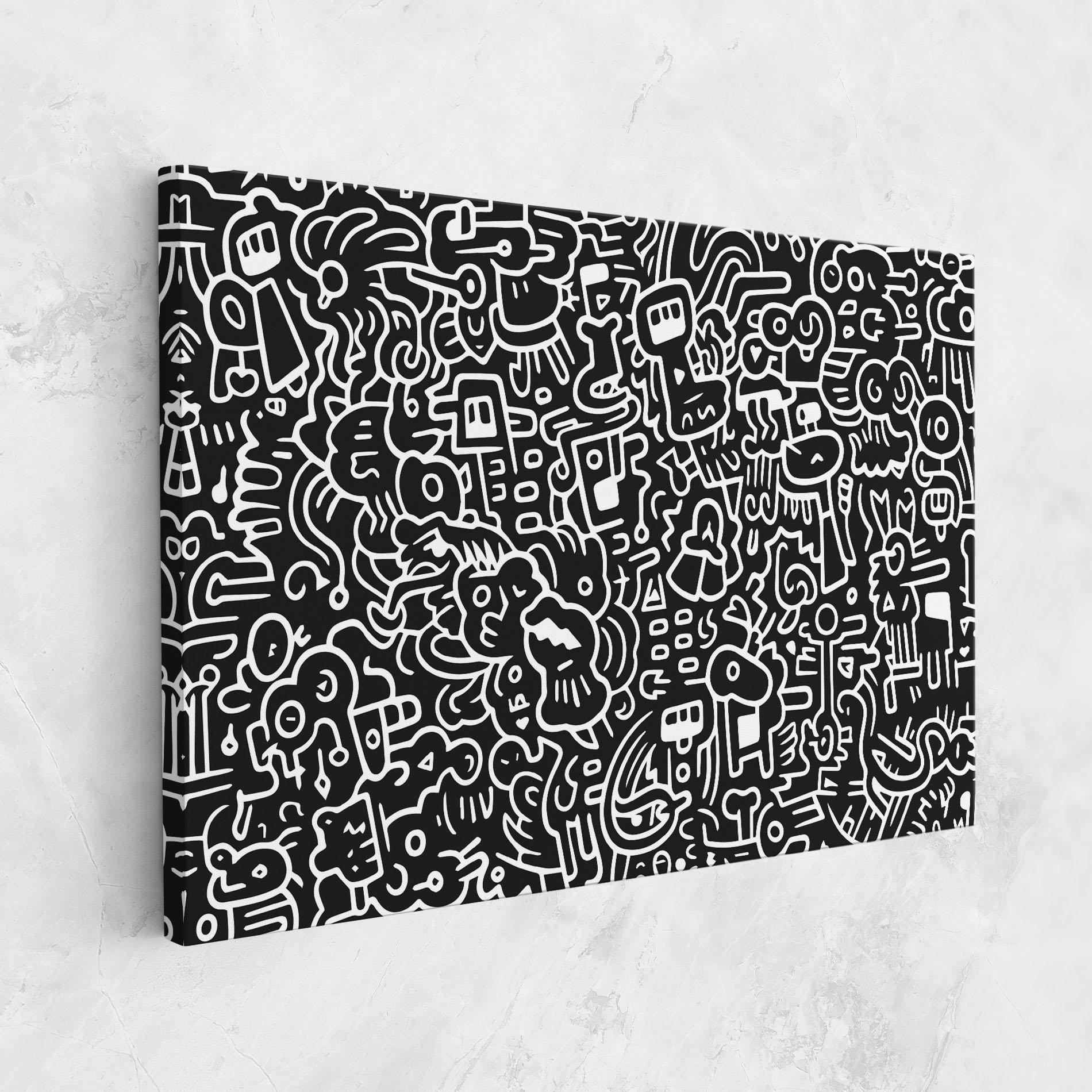 Leinwandbild White Line Doodle mockup 1