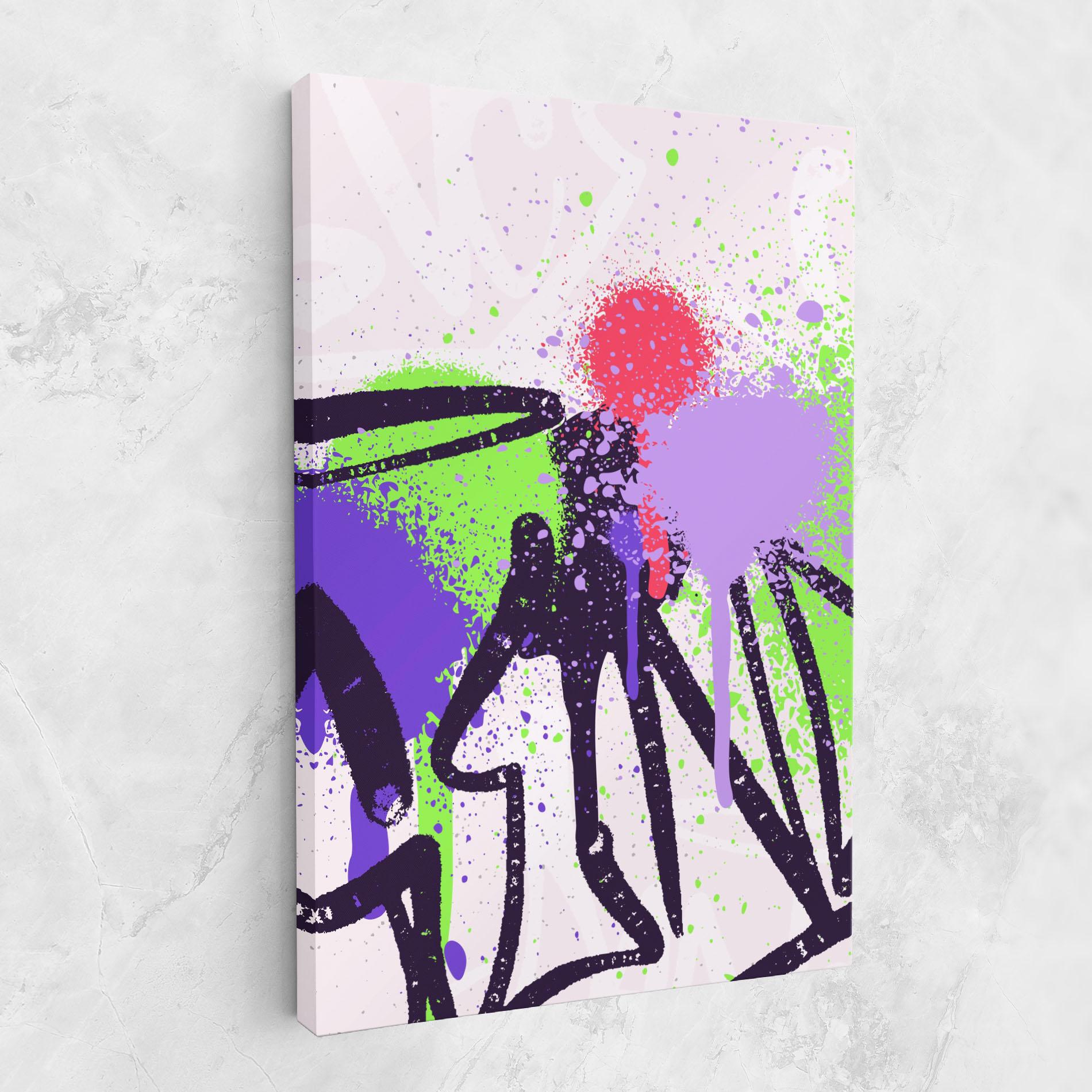 Leinwandbild Green Purple Graffiti mockup 1