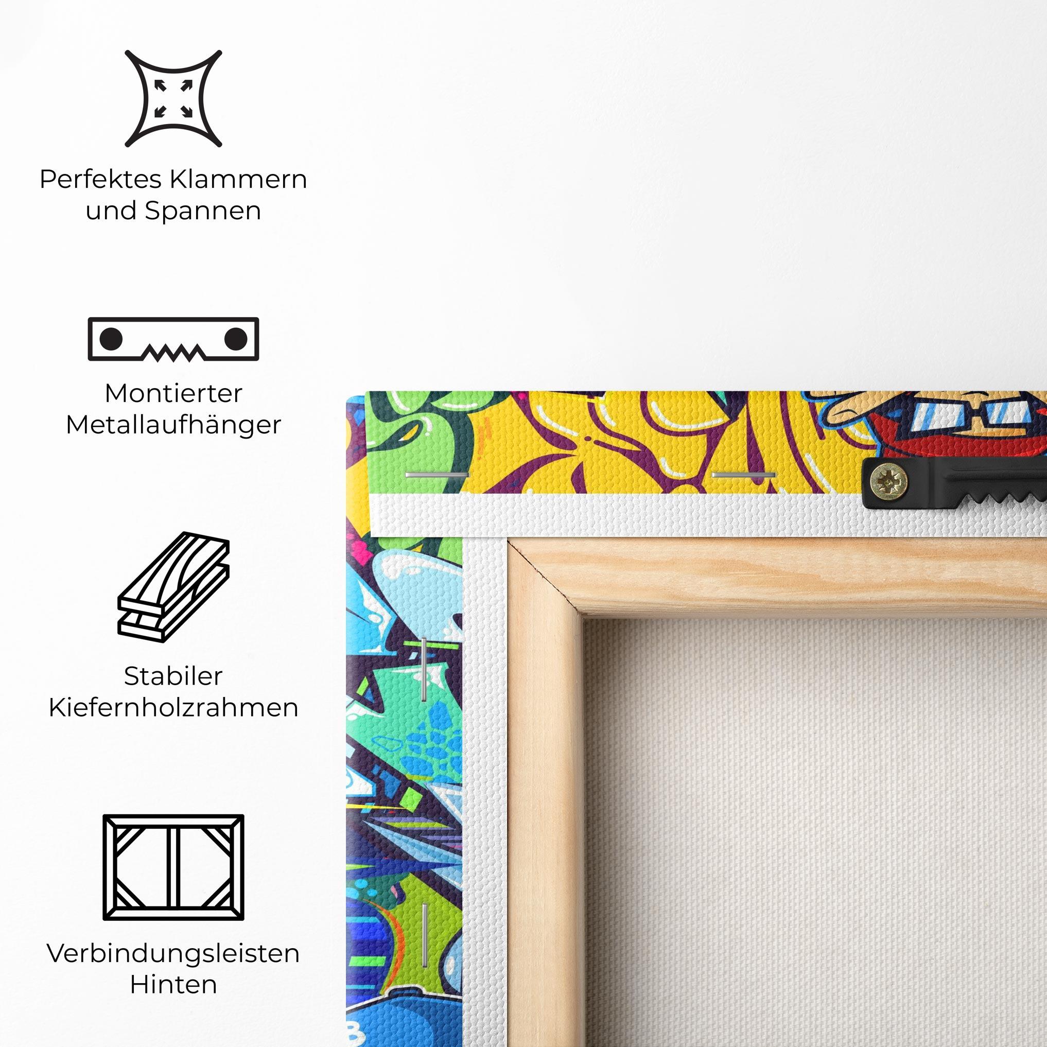 Leinwandbild Colorful Graffiti mockup 5
