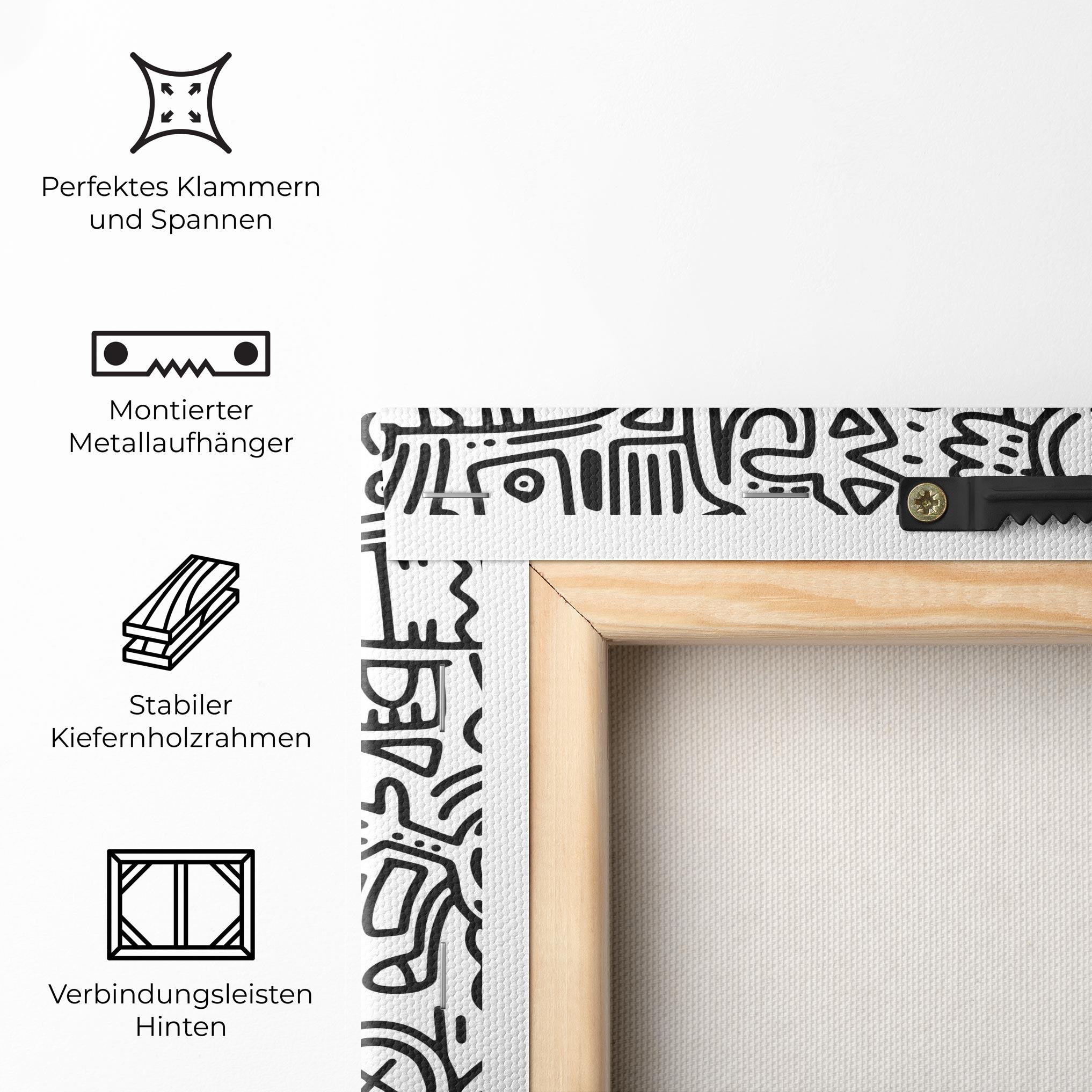 Leinwandbild Doodle Black Line mockup 5