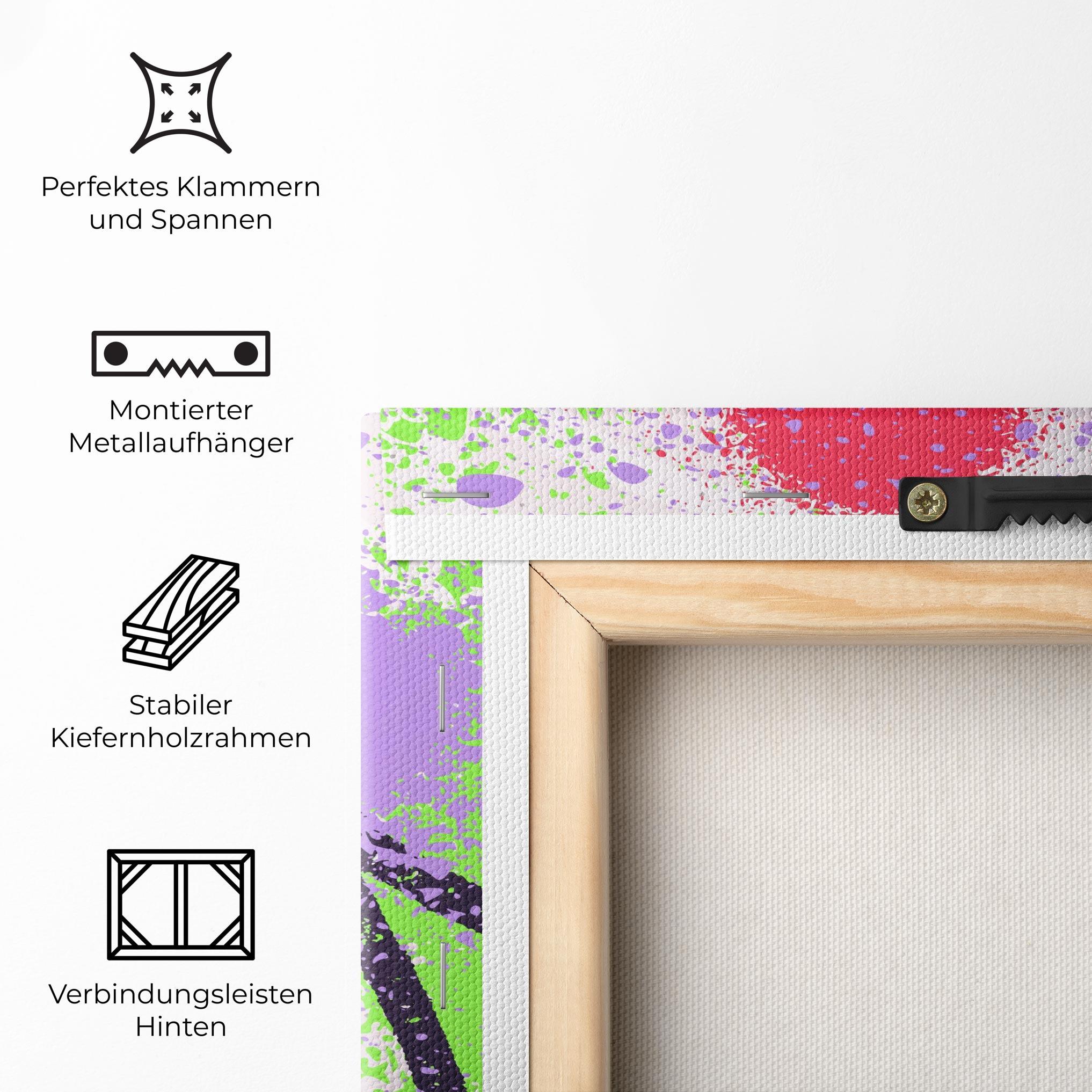 Leinwandbild Green Purple Graffiti mockup 5