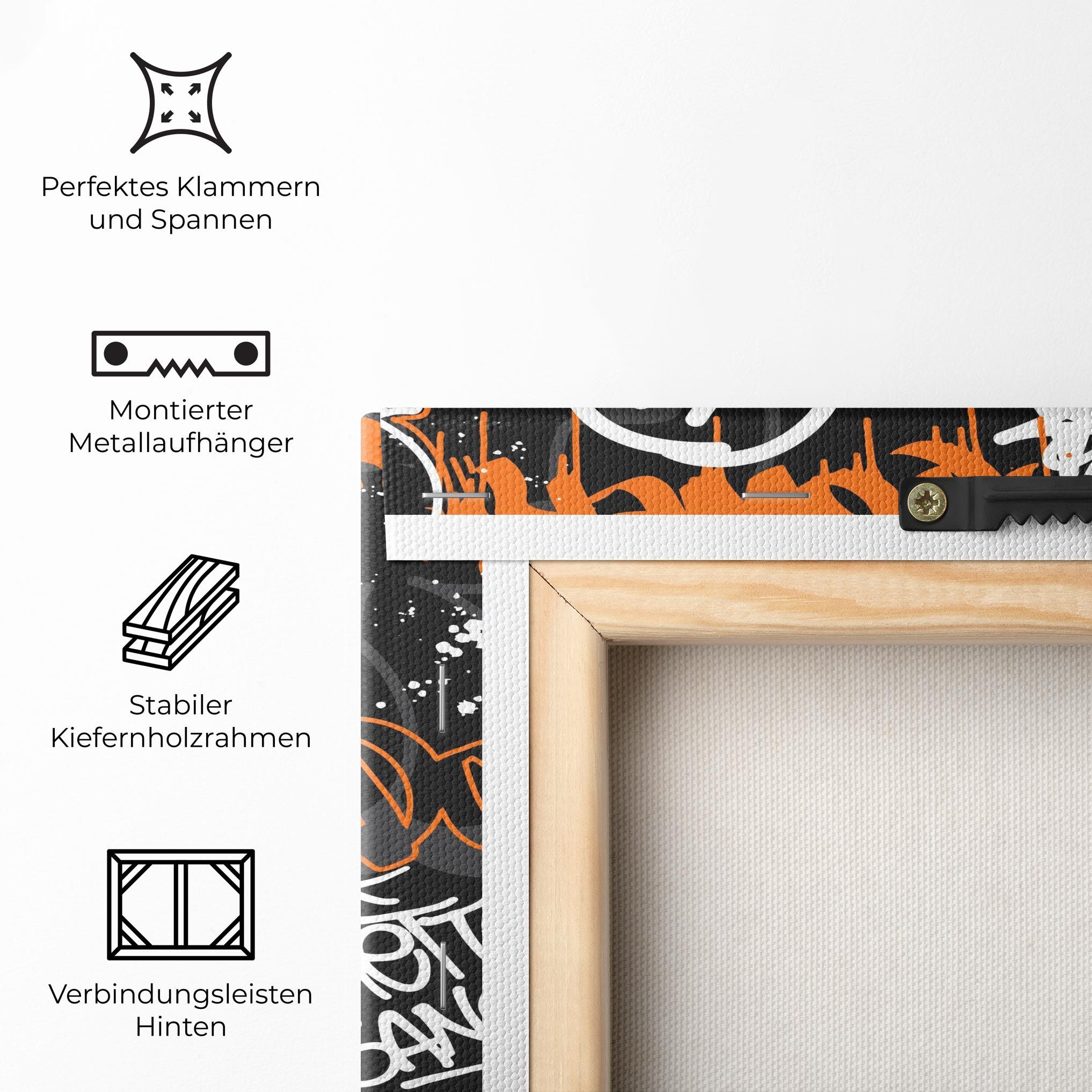 Leinwandbild Orange Black Graffiti mockup 5