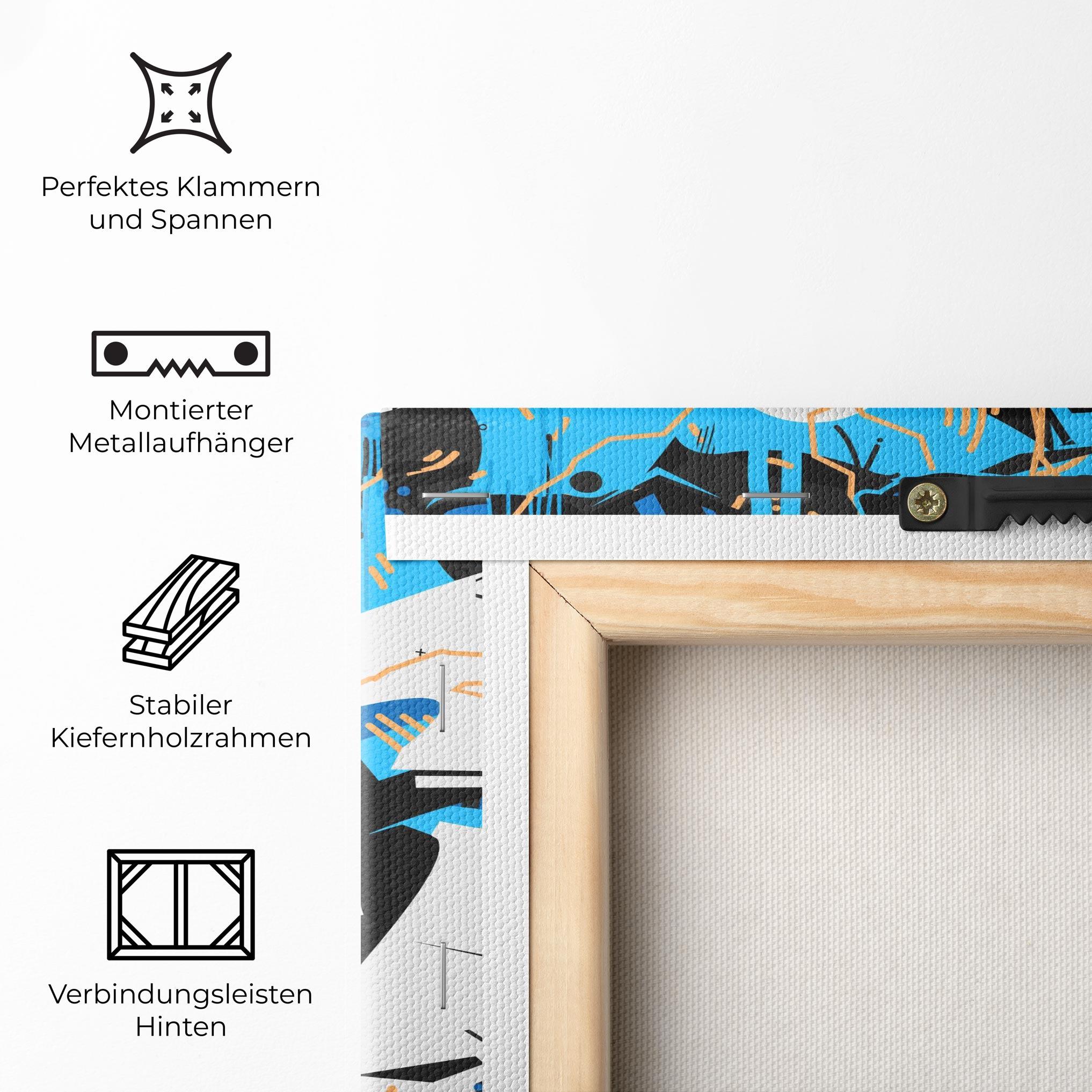 Leinwandbild White Orange Graffiti mockup 5