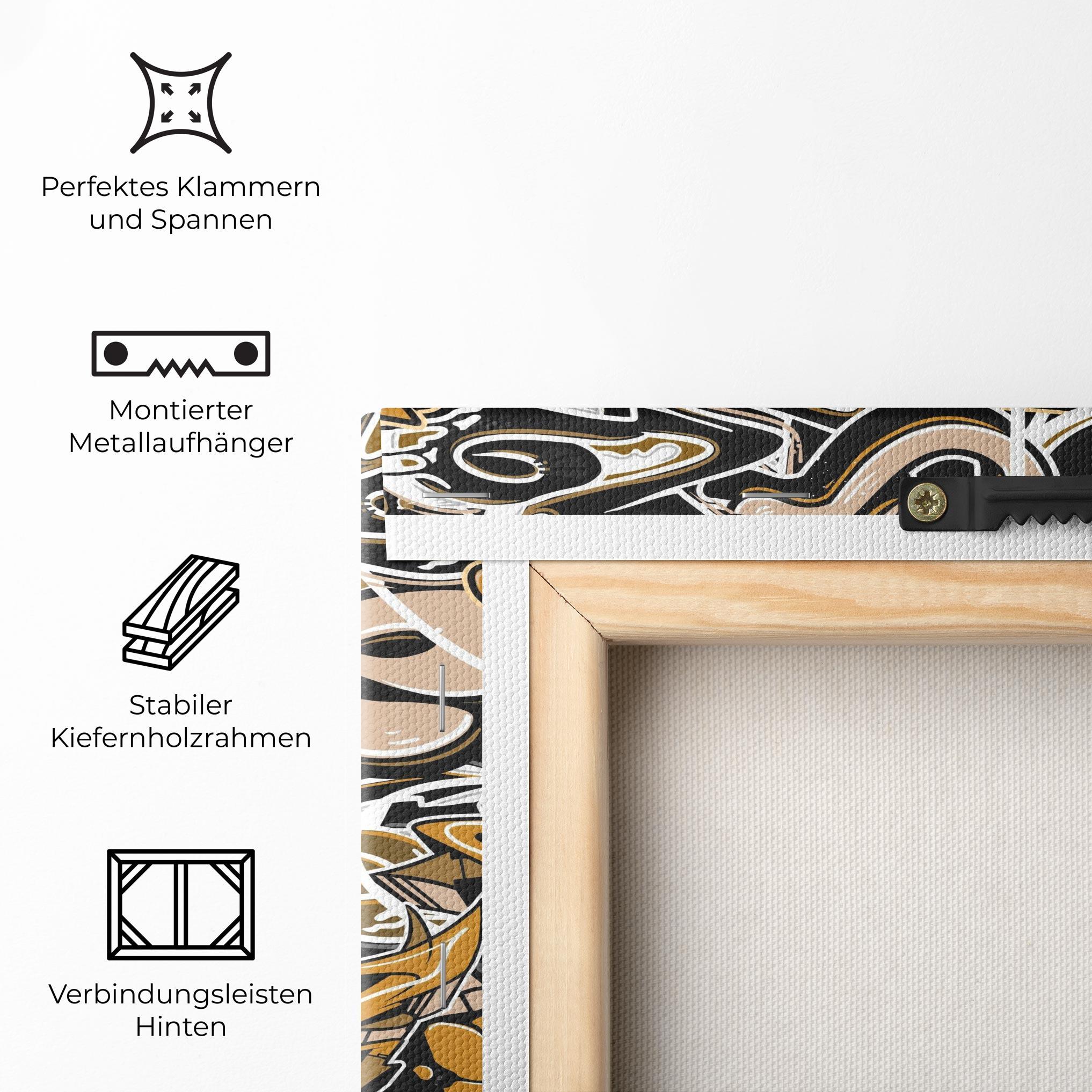 Leinwandbild Yellow White Graffiti mockup 5