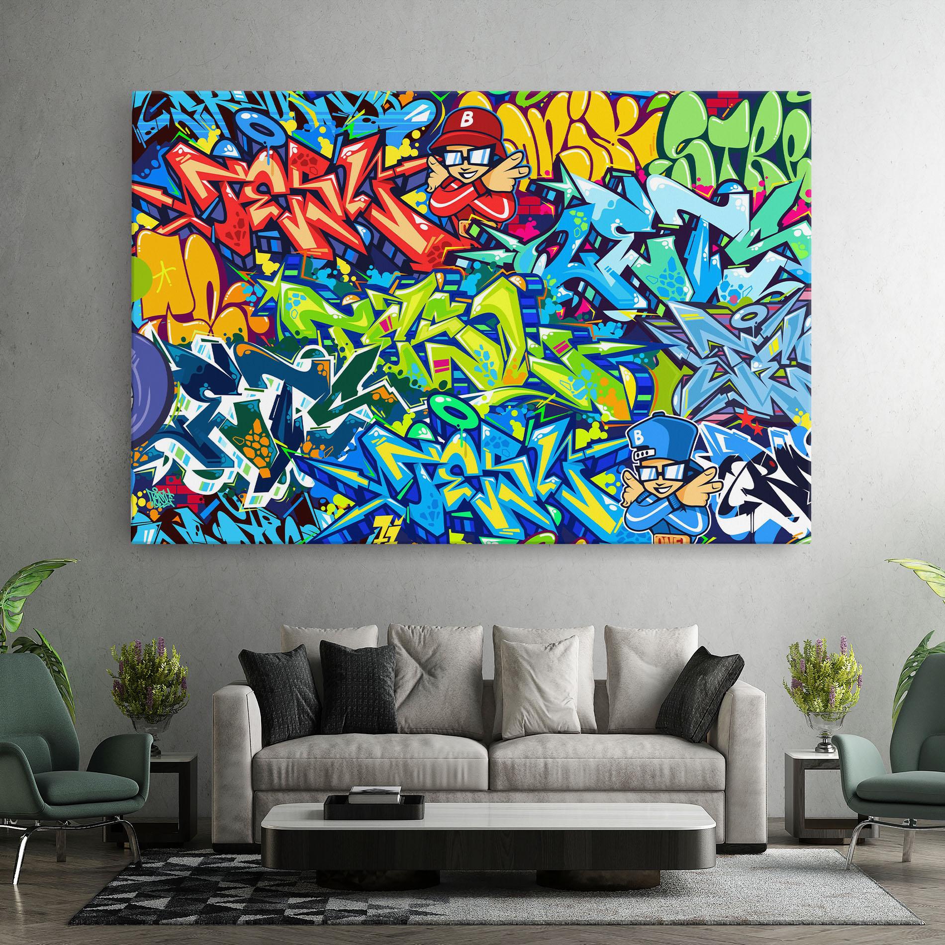 Leinwandbild Colorful Graffiti mockup 7