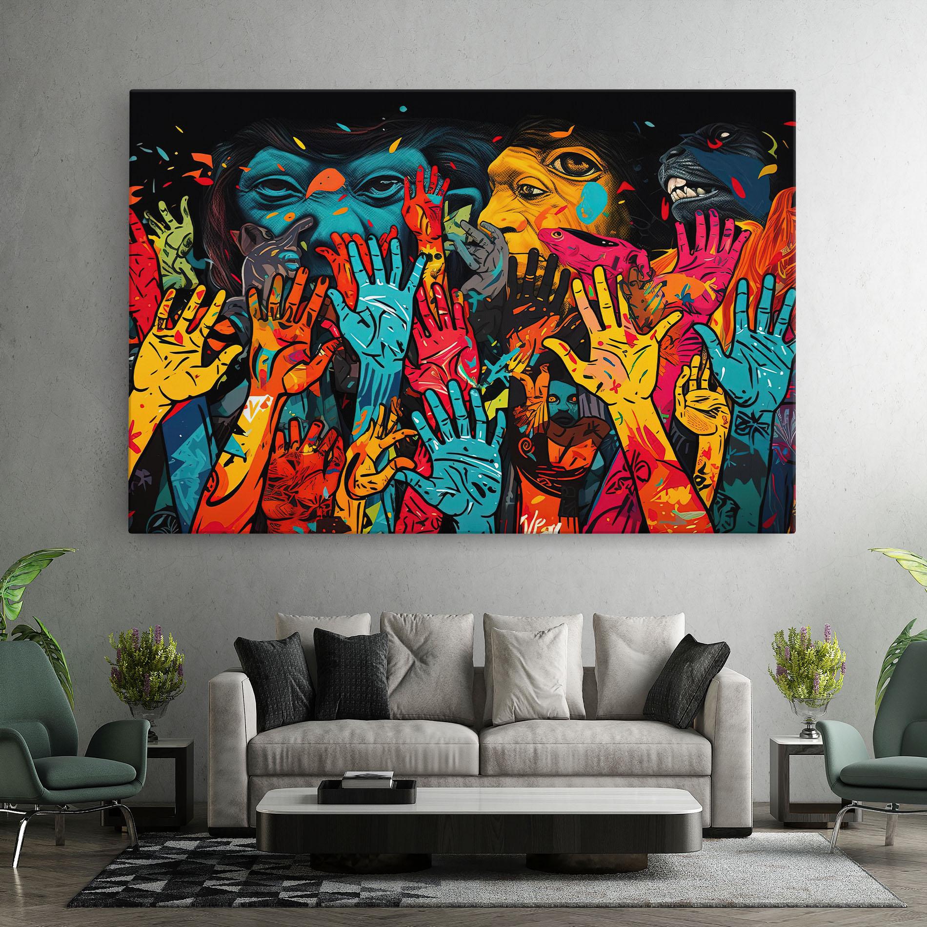 Leinwandbild Colorful Hands mockup 7