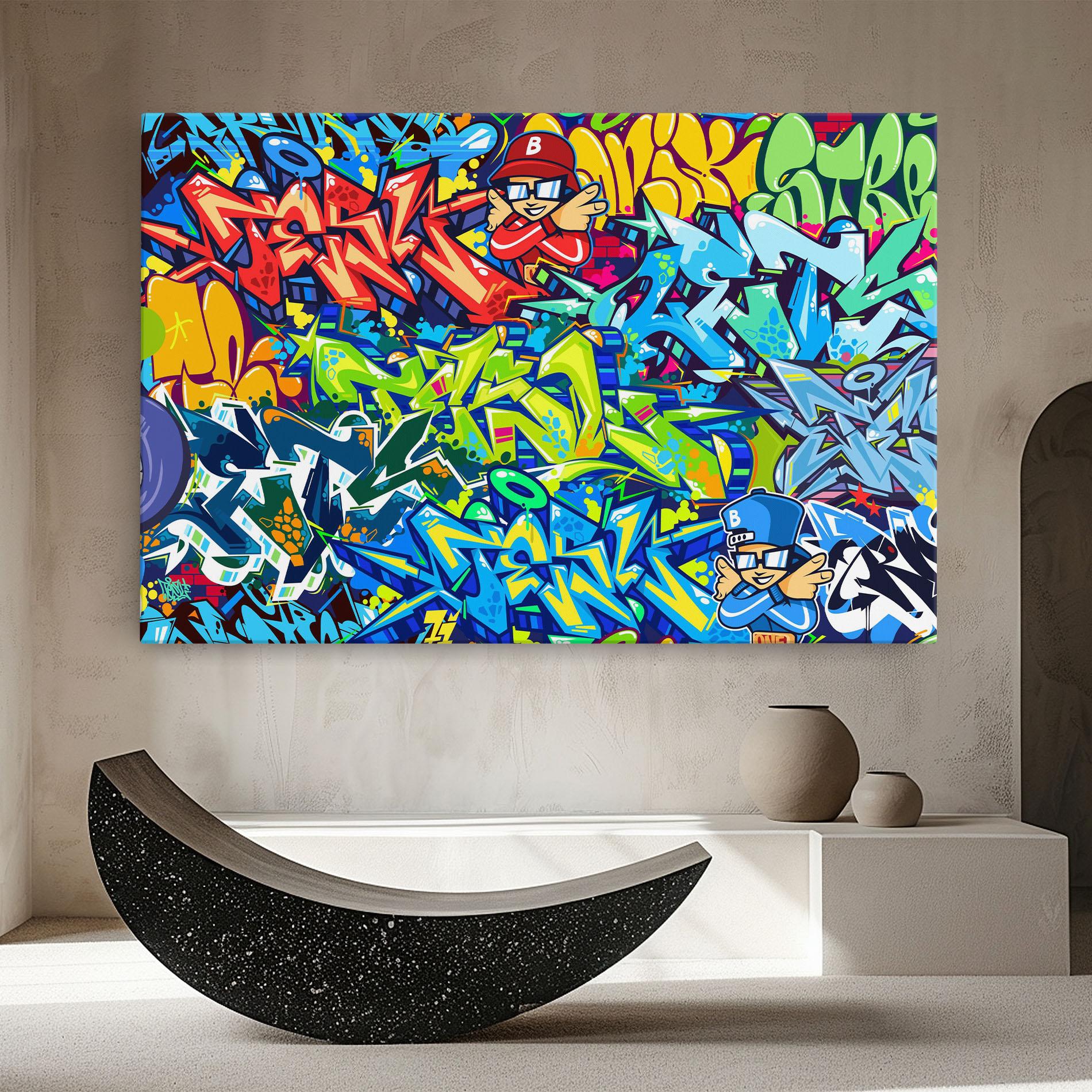 Leinwandbild Colorful Graffiti mockup 8