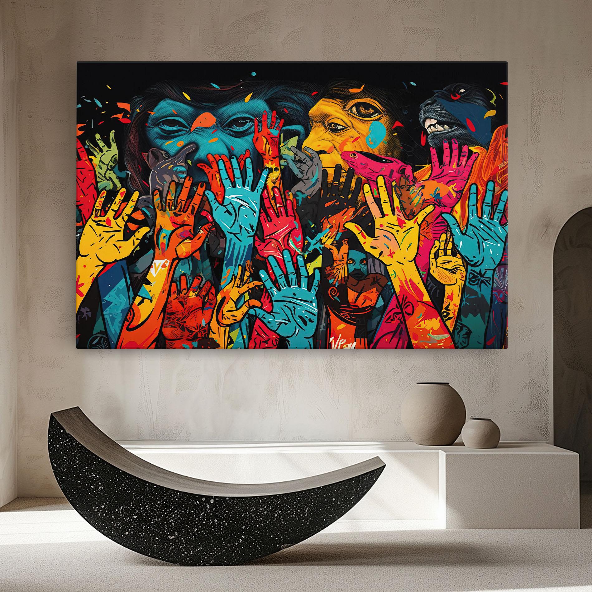 Leinwandbild Colorful Hands mockup 8