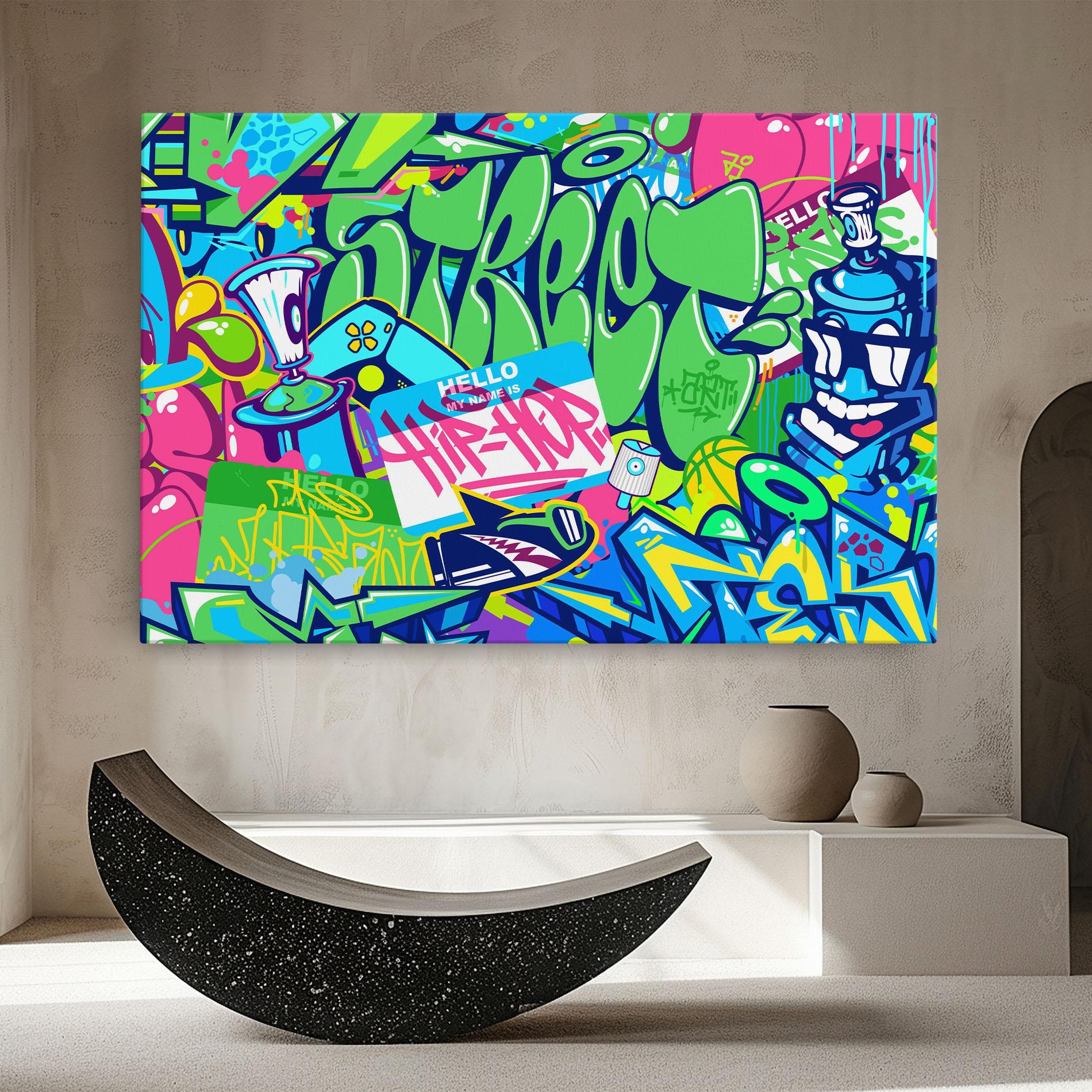 Leinwandbild Colorful Hip Hop mockup 8