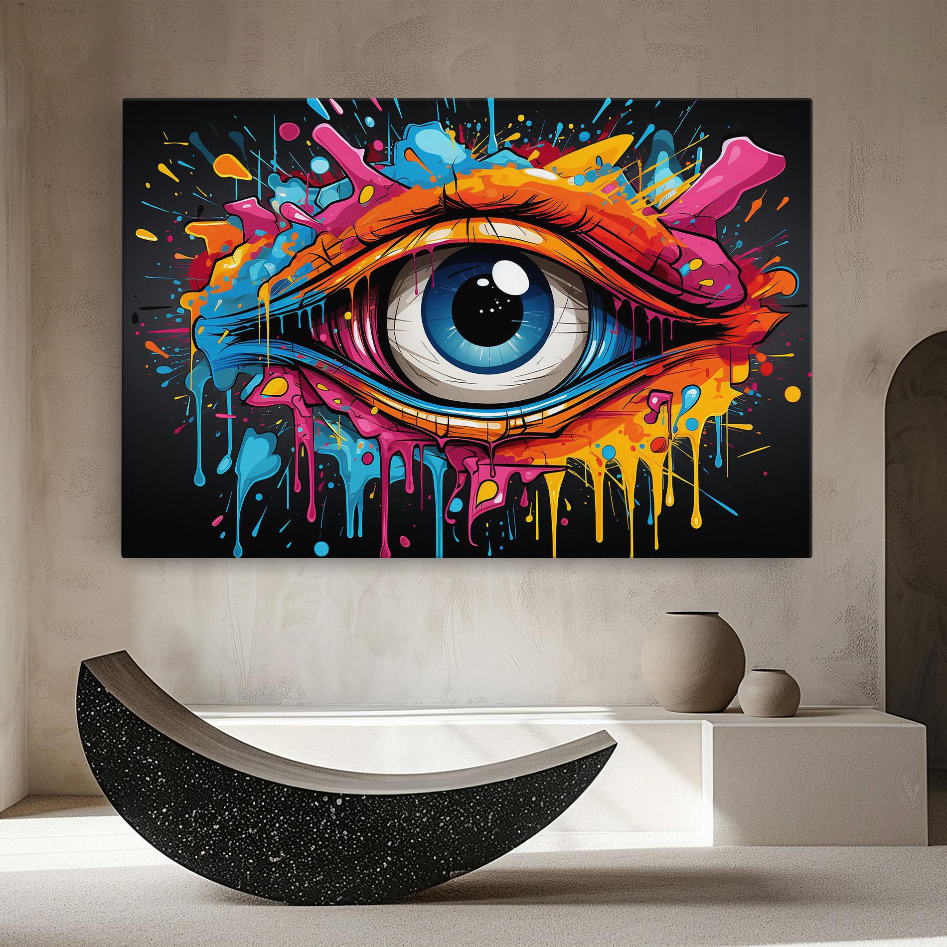 Leinwandbild Graffitistyle Eye mockup 8