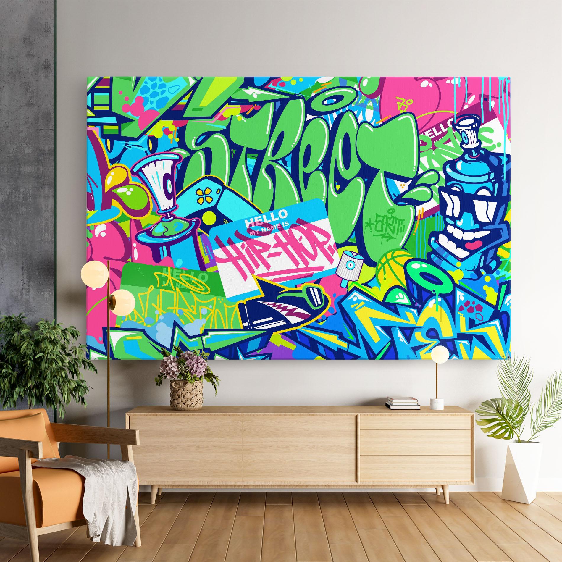 Leinwandbild Colorful Hip Hop mockup 9