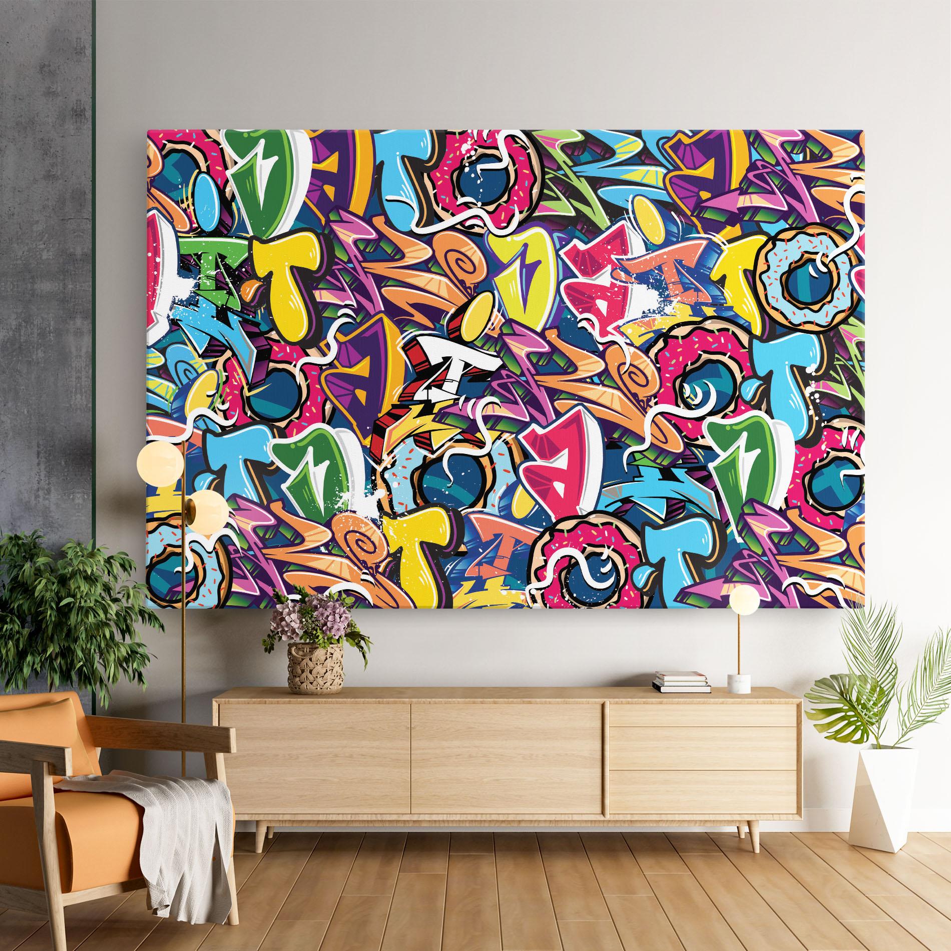 Leinwandbild Graffiti Letters mockup 9