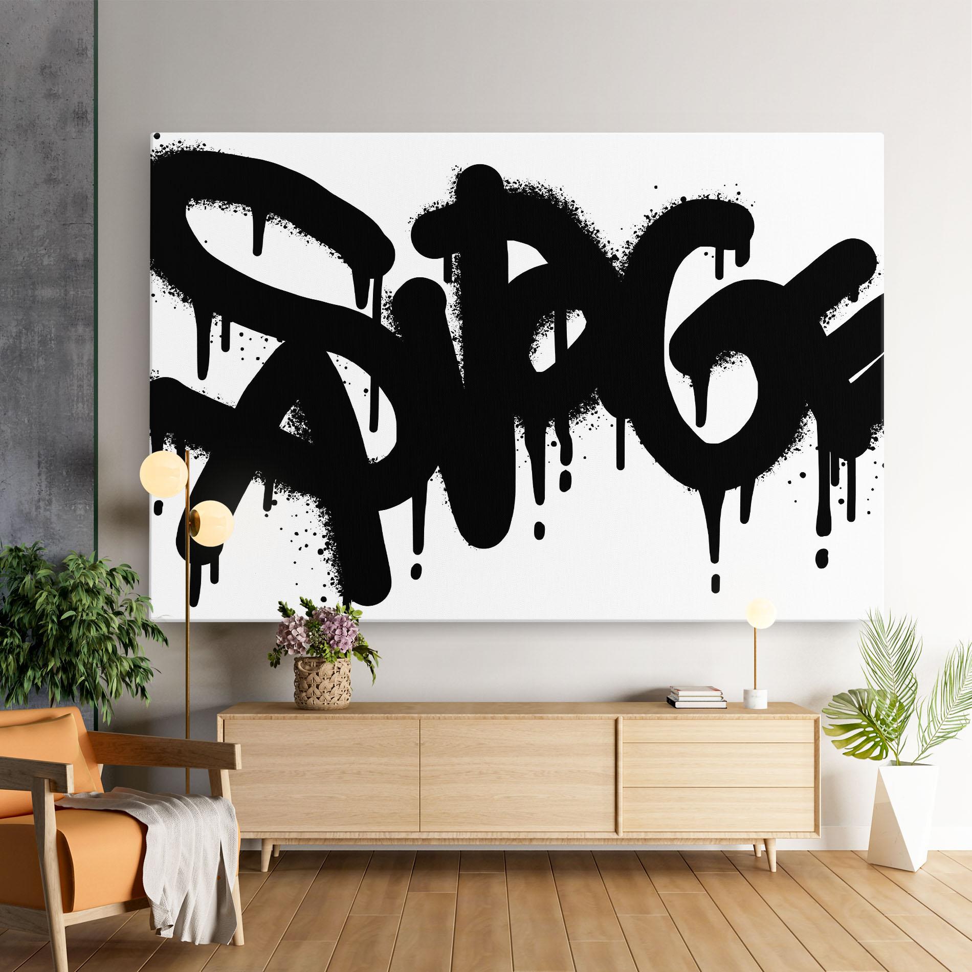 Leinwandbild Graffiti Savage mockup 9