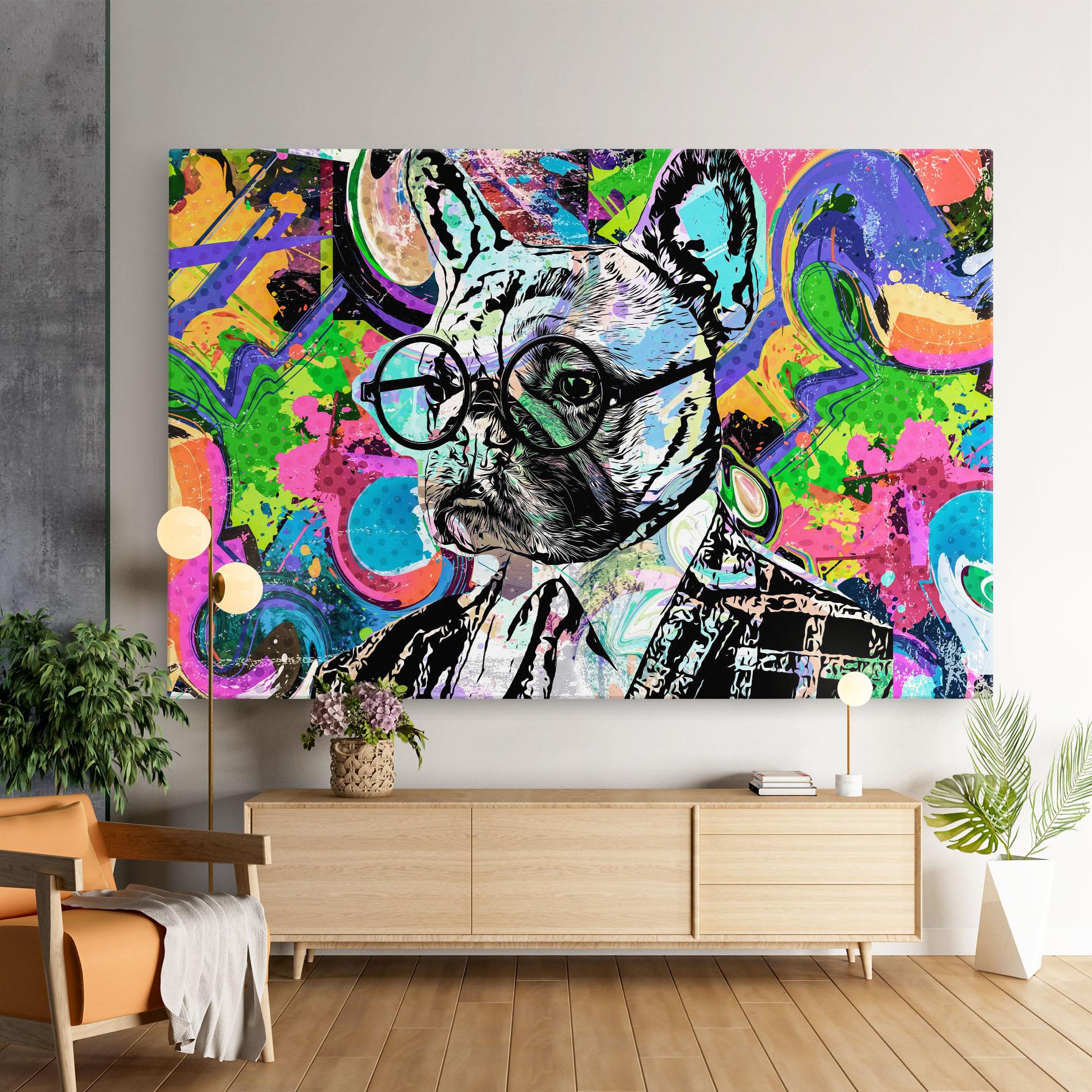 Leinwandbild Graffity Bulldog mockup 9