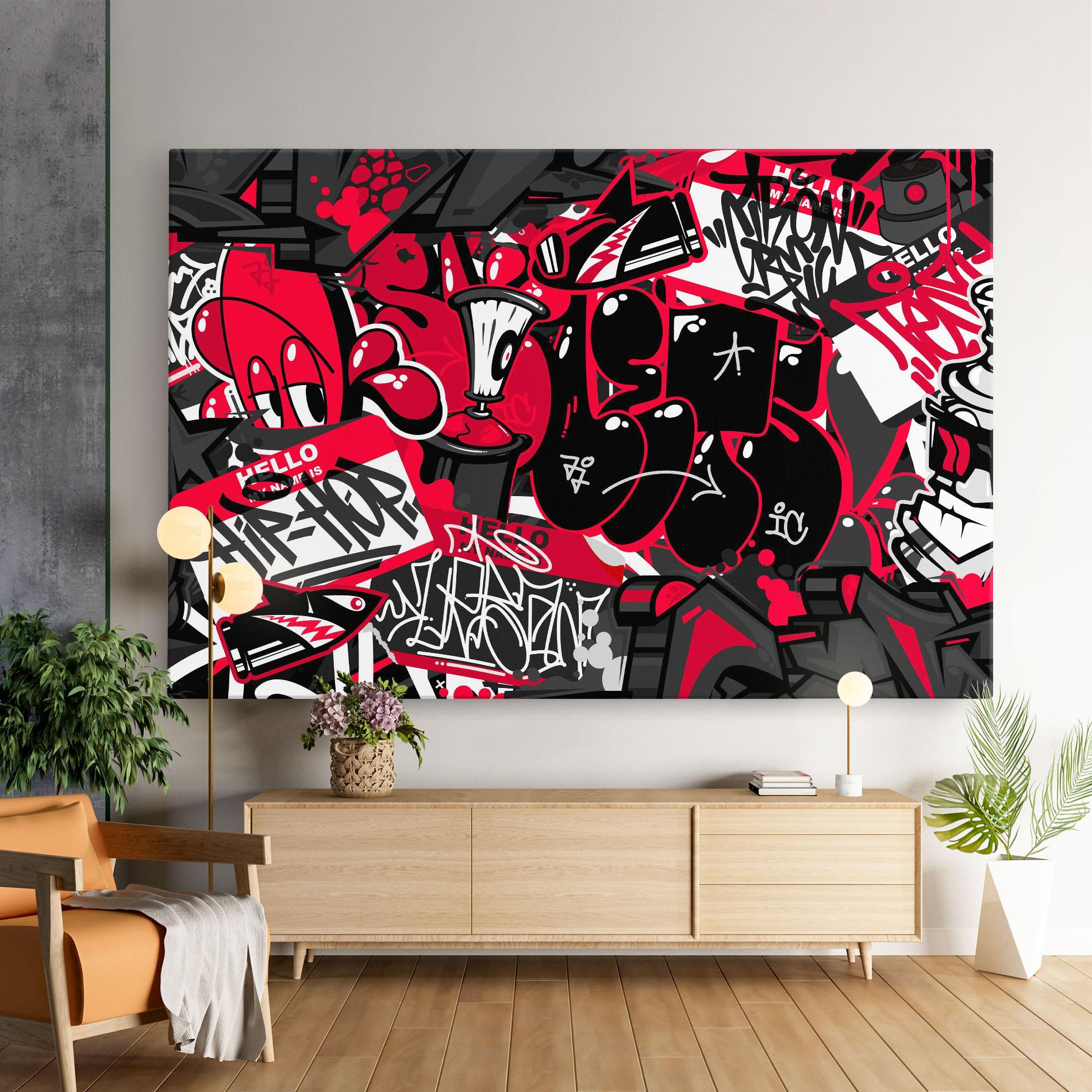 Leinwandbild Hip Hop Graffiti mockup 9