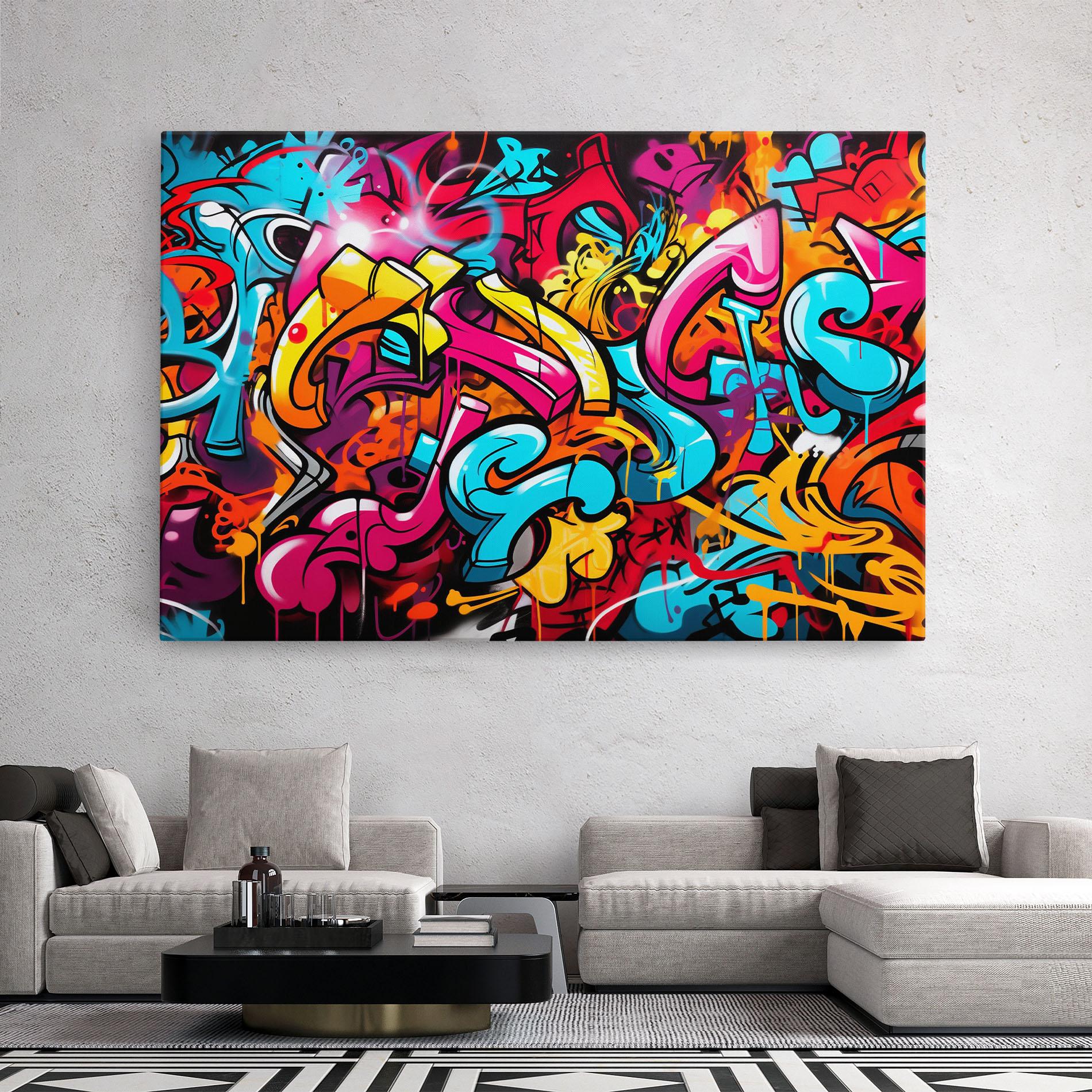 Leinwandbild Abstract Graffiti mockup 2