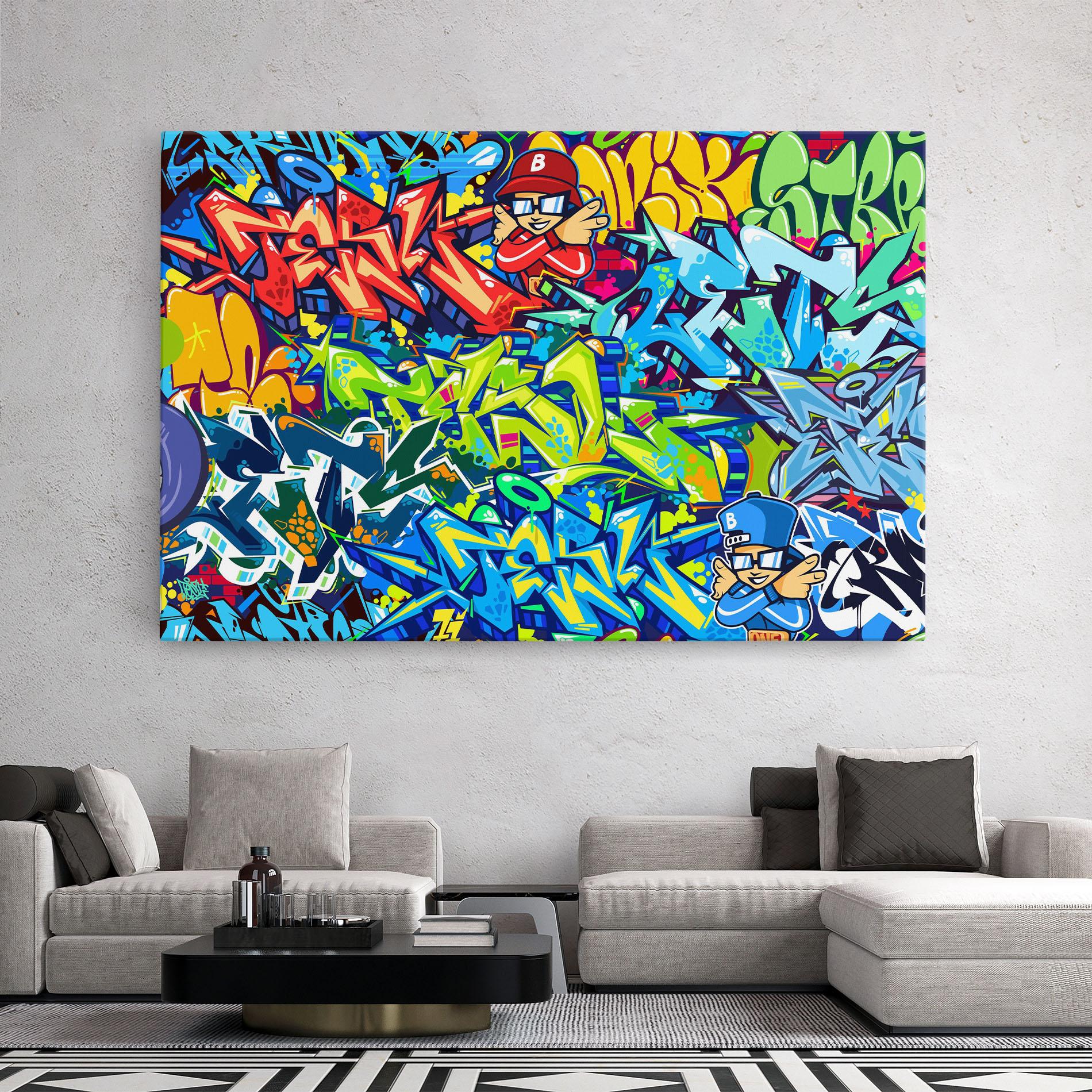 Leinwandbild Colorful Graffiti mockup 2