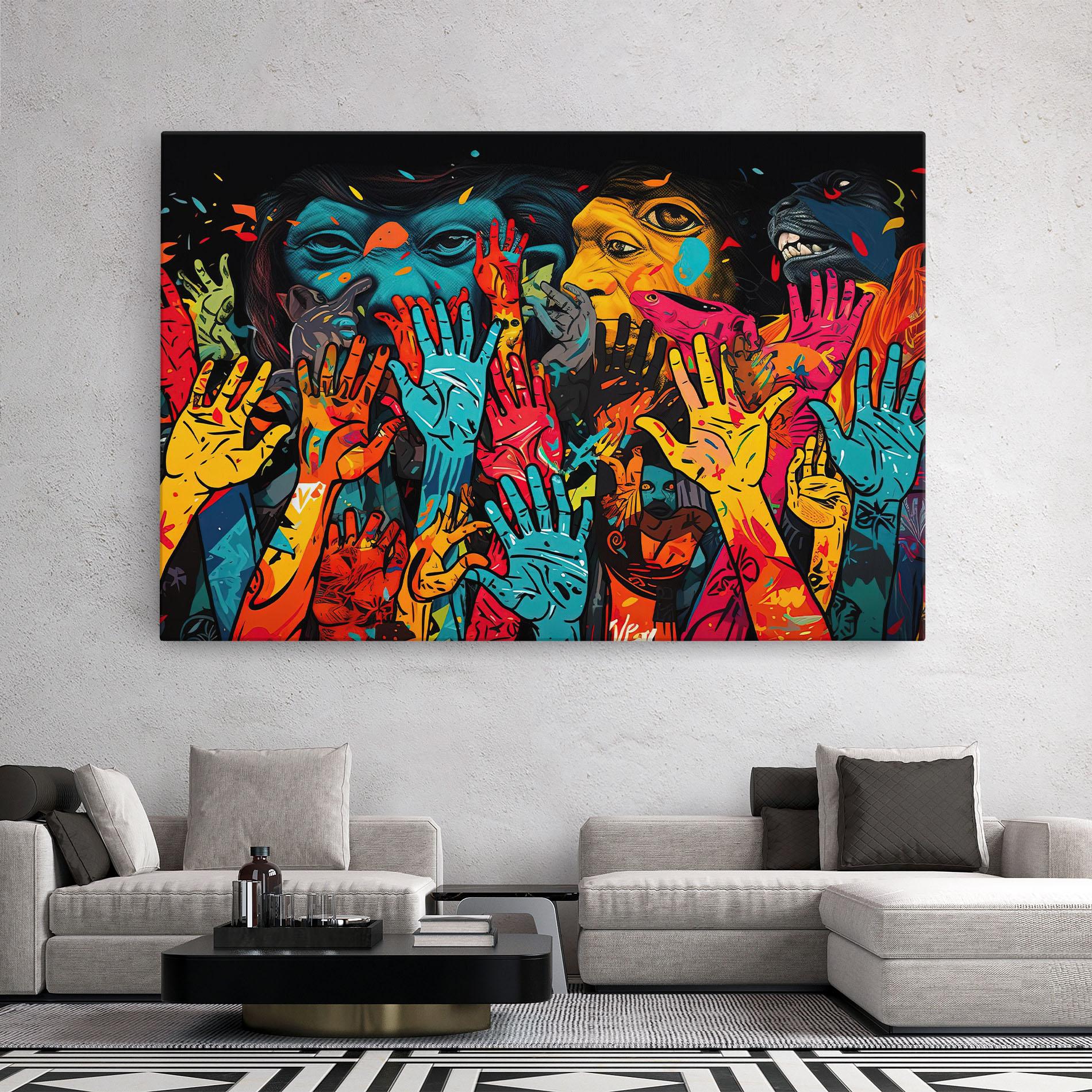 Leinwandbild Colorful Hands mockup 2