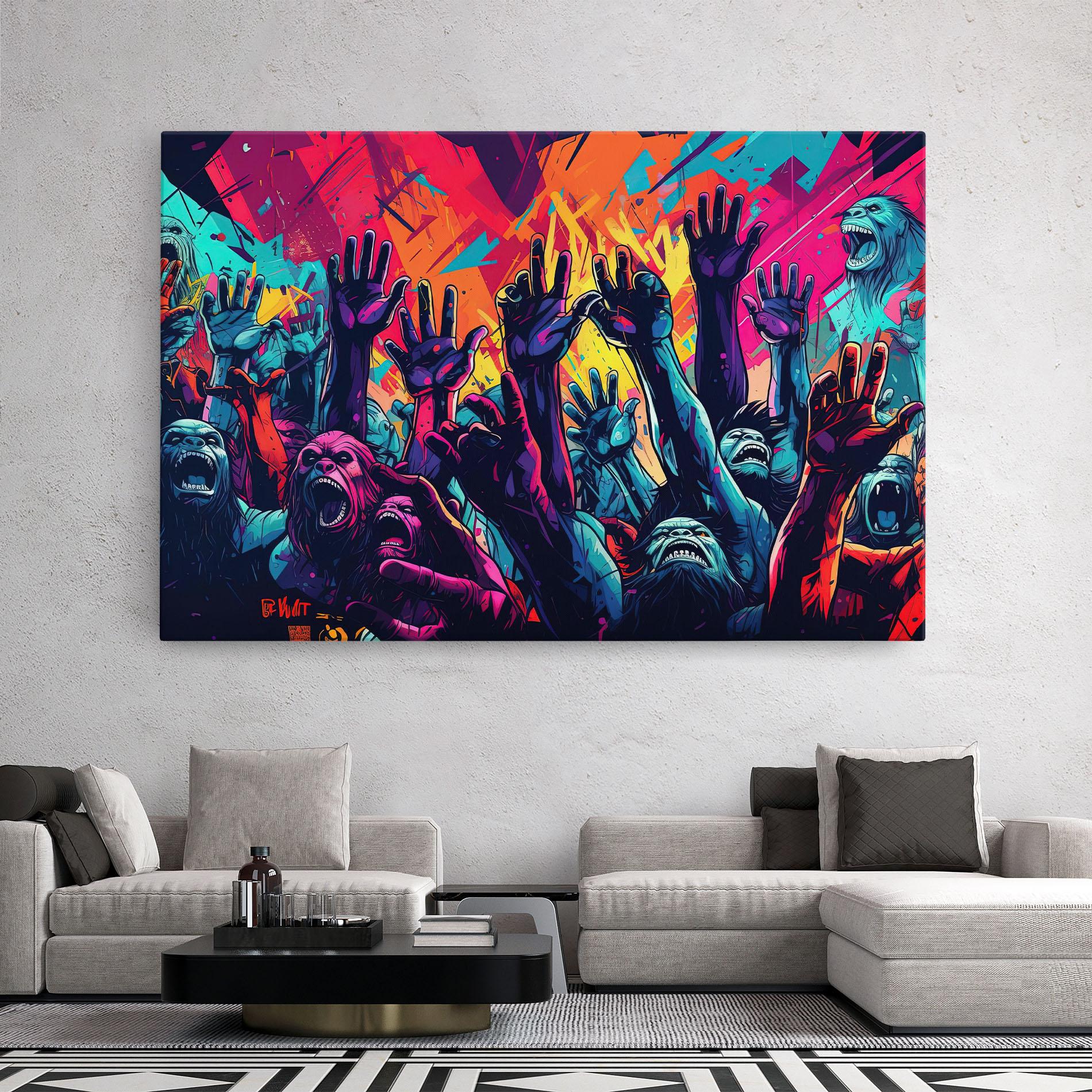 Leinwandbild Graffiti Animals mockup 2