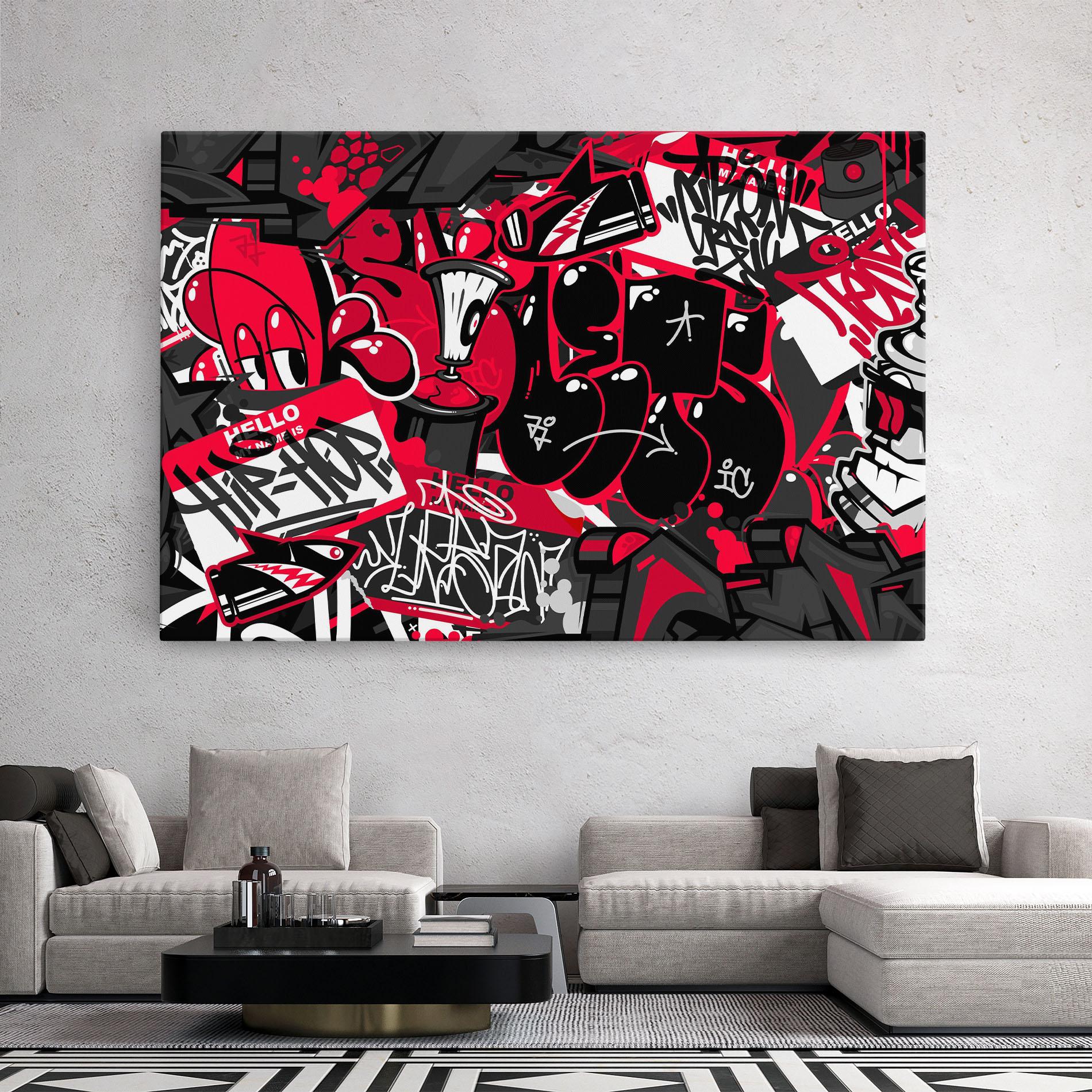 Leinwandbild Hip Hop Graffiti mockup 2