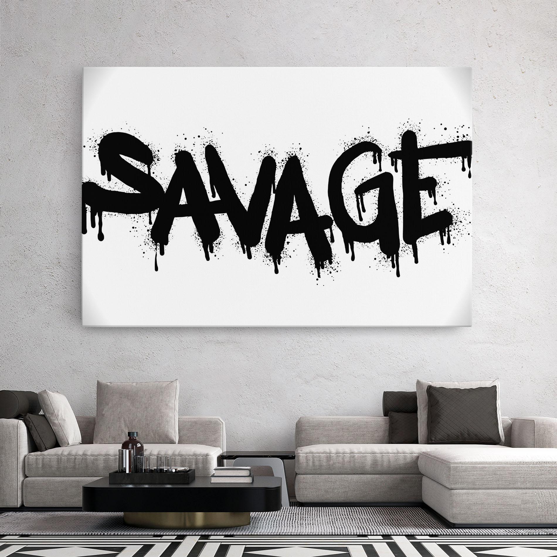 Leinwandbild Savage Graffiti Spray mockup 2