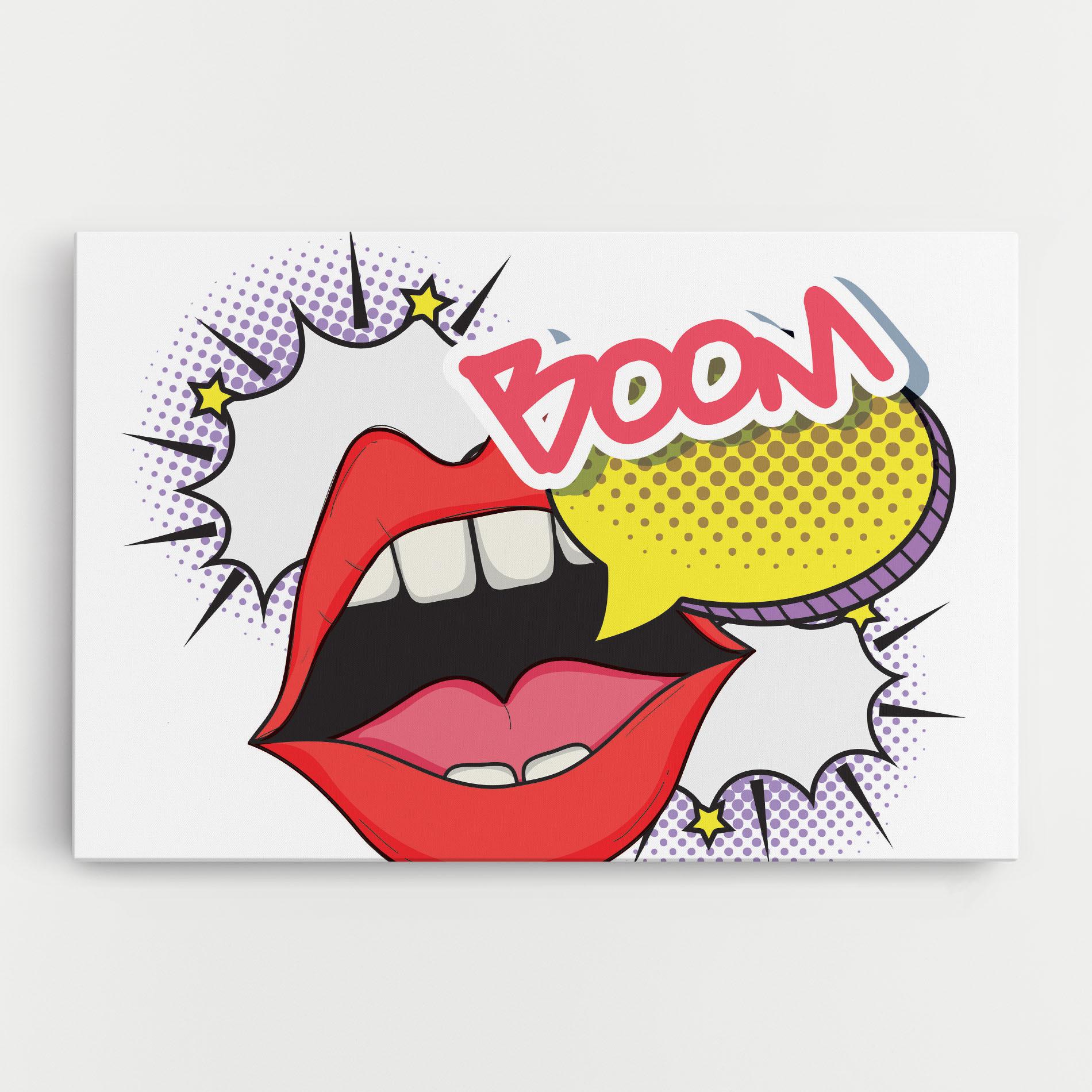 Leinwandbild Boom Pop Art mockup 0