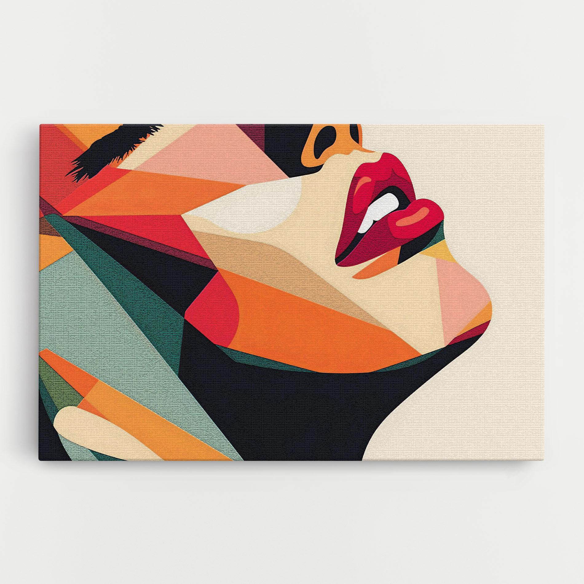 Leinwandbild Pop Art Lips mockup 0