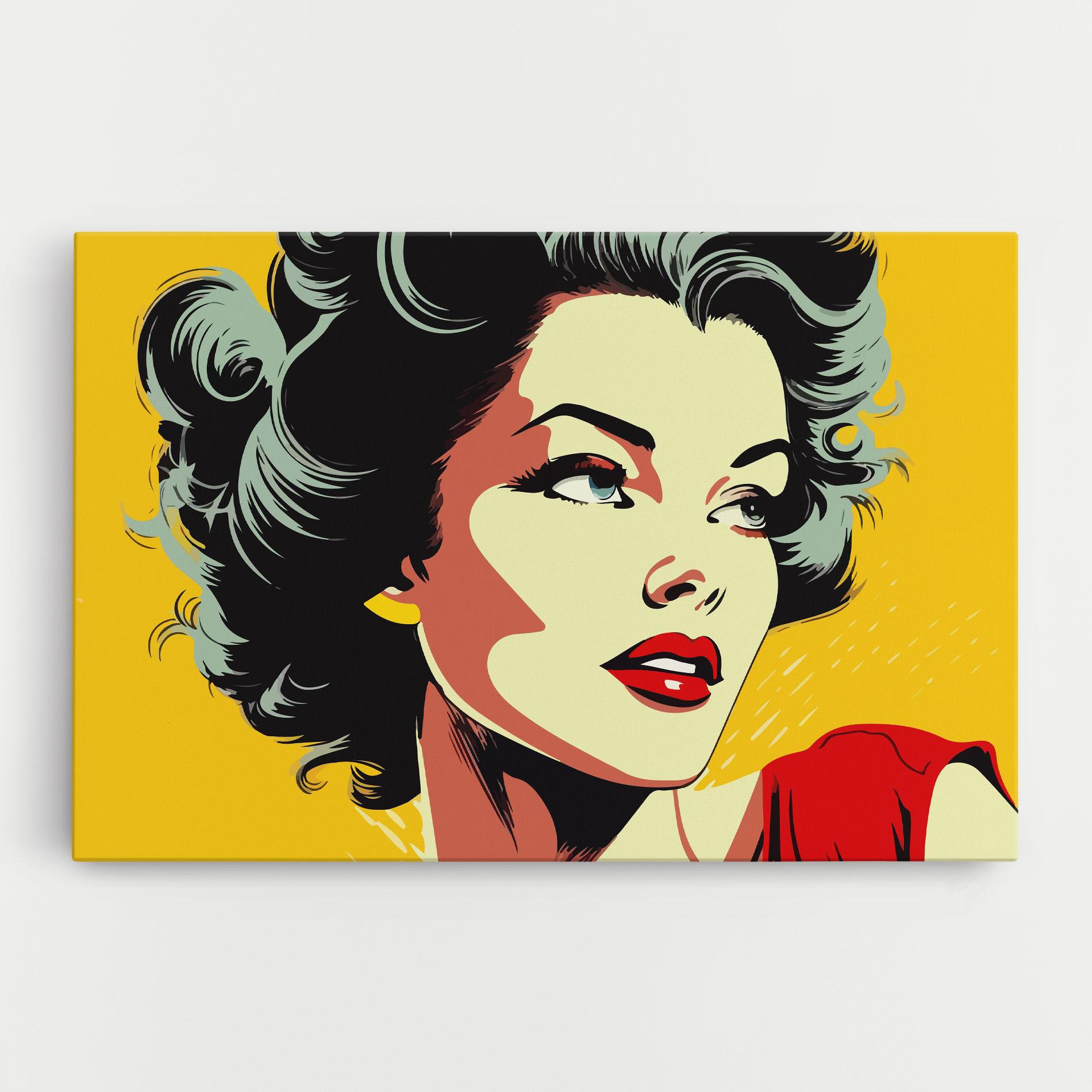 Leinwandbild Pop Art Pretty Lady mockup 0