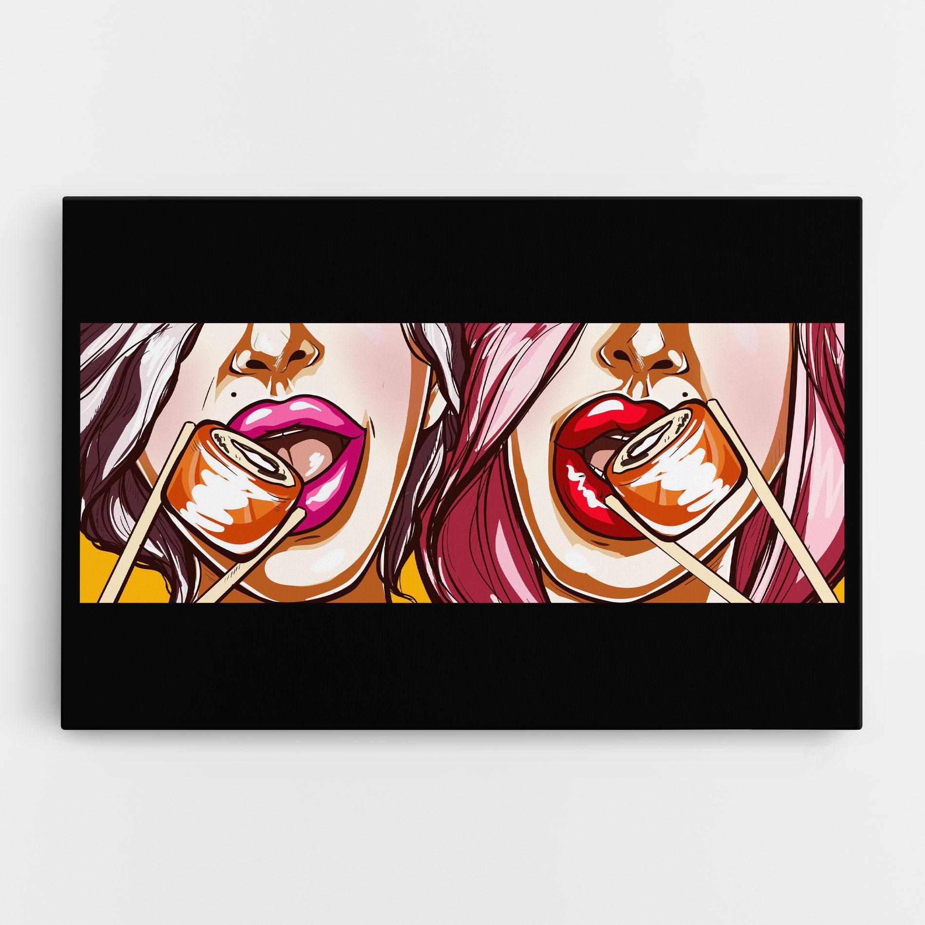 Leinwandbild Pop Art Sushi mockup 0