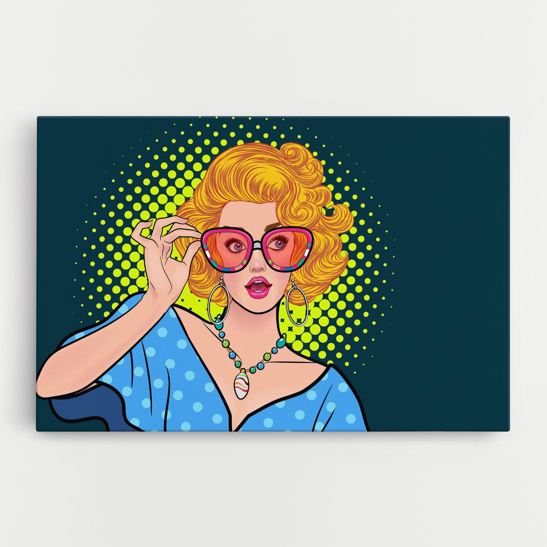 Leinwandbild Pop Glasses Lady mockup 0