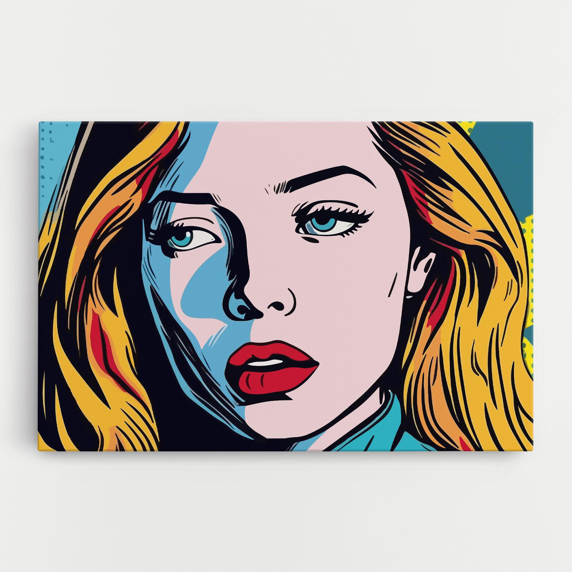 Leinwandbild Pop Woman Art mockup 0