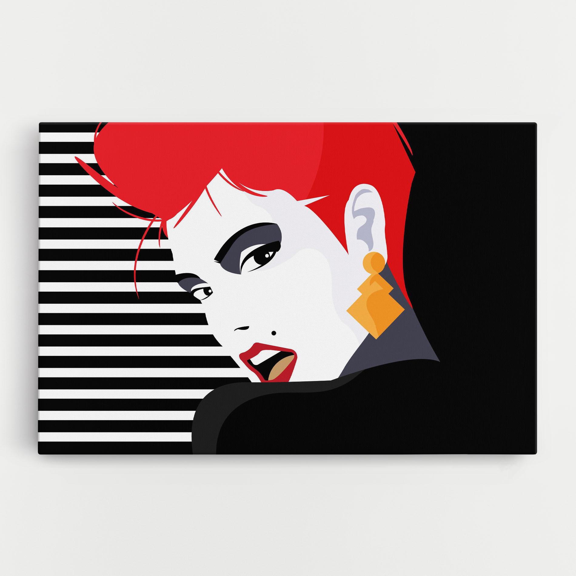 Leinwandbild Red Pop Hair mockup 0